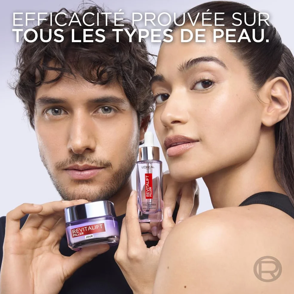 L'Oréal Paris Revitalift Filler Coffret Routine Anti-Âge Anti-Rides Sérum Repulpant Soin Jour Volumisant Acide Hyaluronique