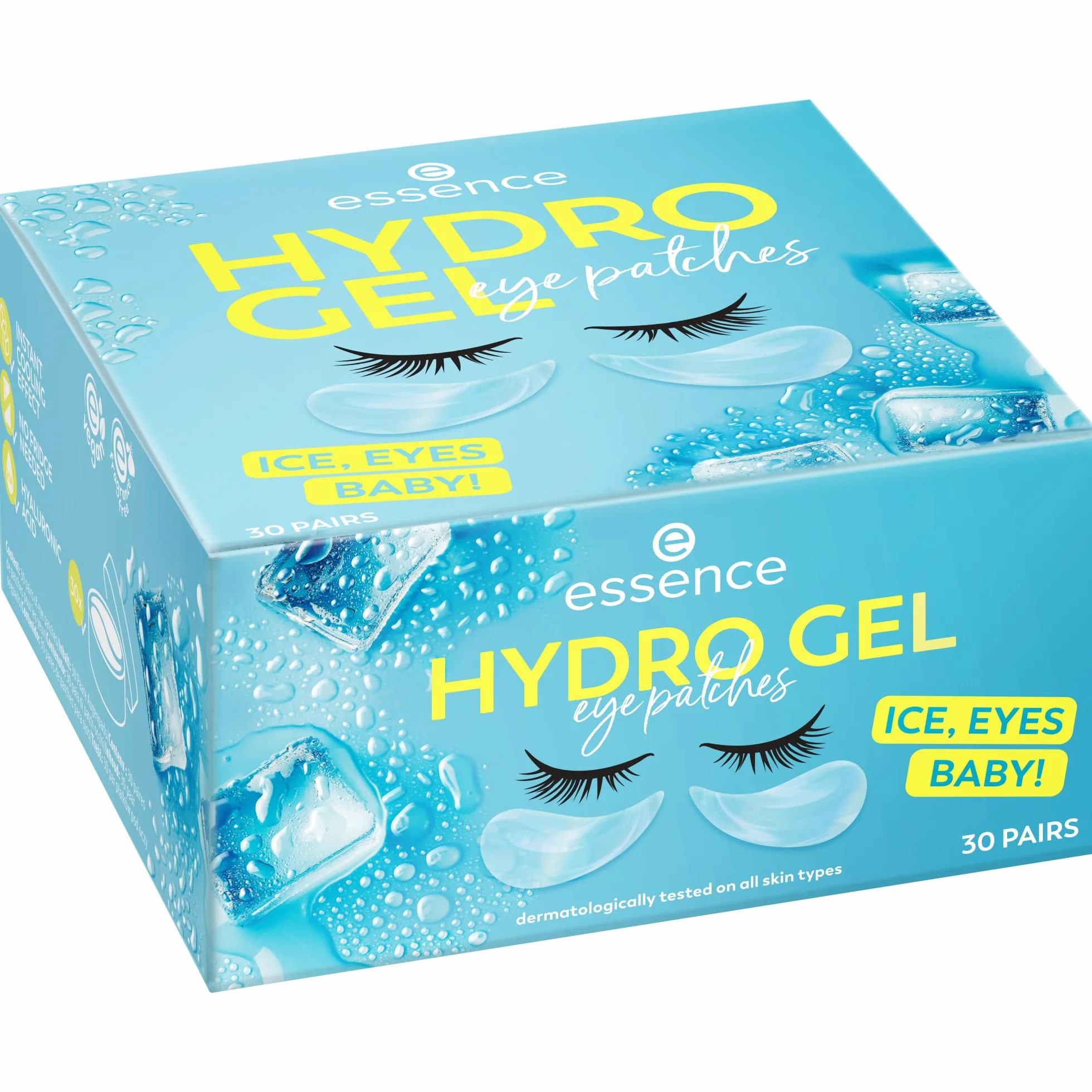 essence HYDRO GEL eye patches ICE 30 paires hydratant rafraîchissant