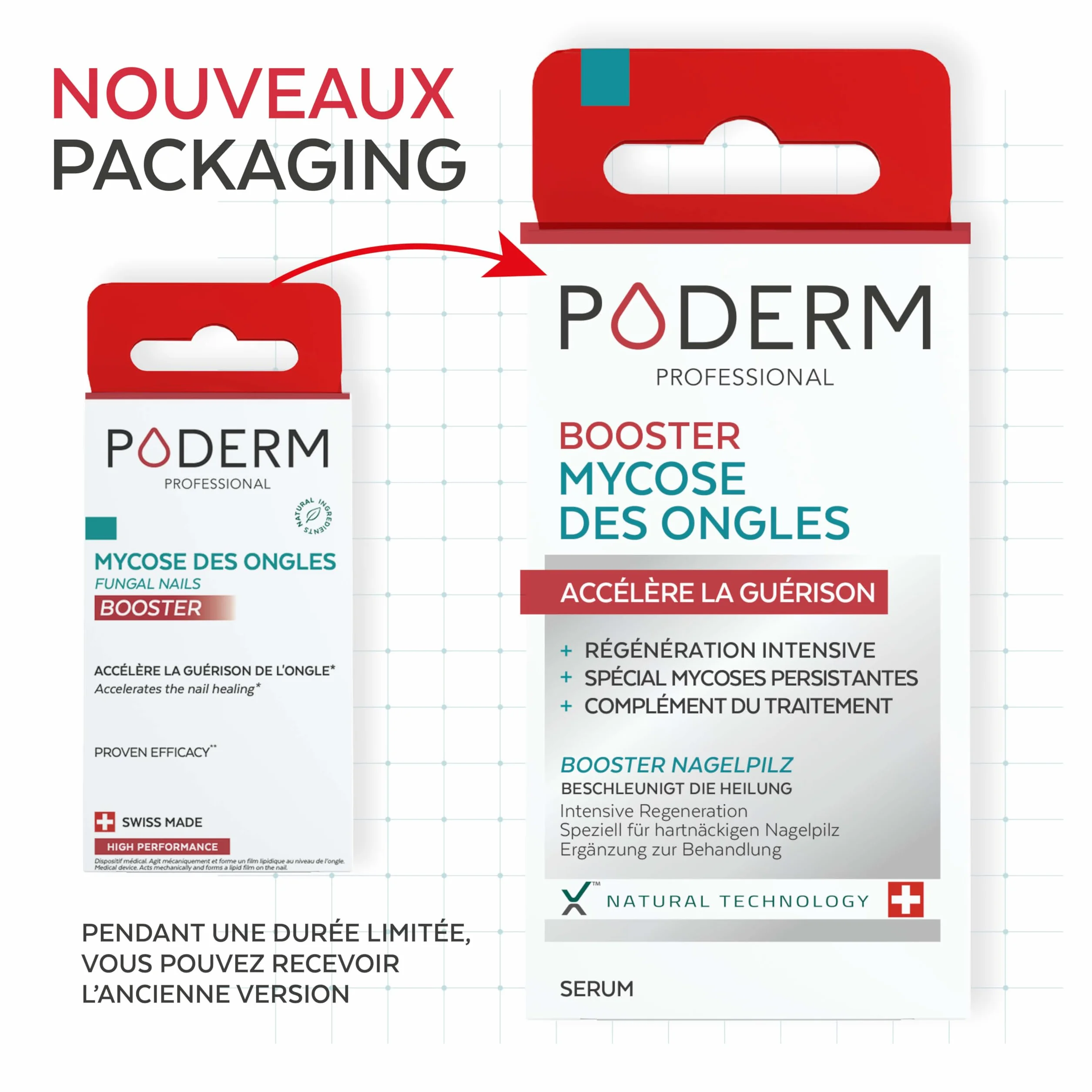 PODERM MYCOSE ONGLES BOOSTER DE TRAITEMENT pour mycose difficile à traiter | Swiss Made incolore