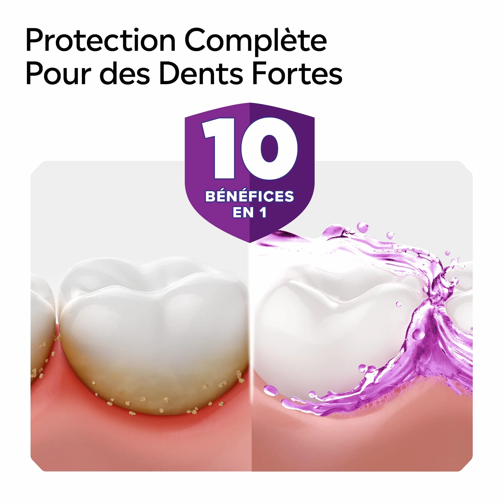 Listerine Bain de Bouche Quotidien Total Care 500 ml Protection Émail 10 Bénéfices en 1