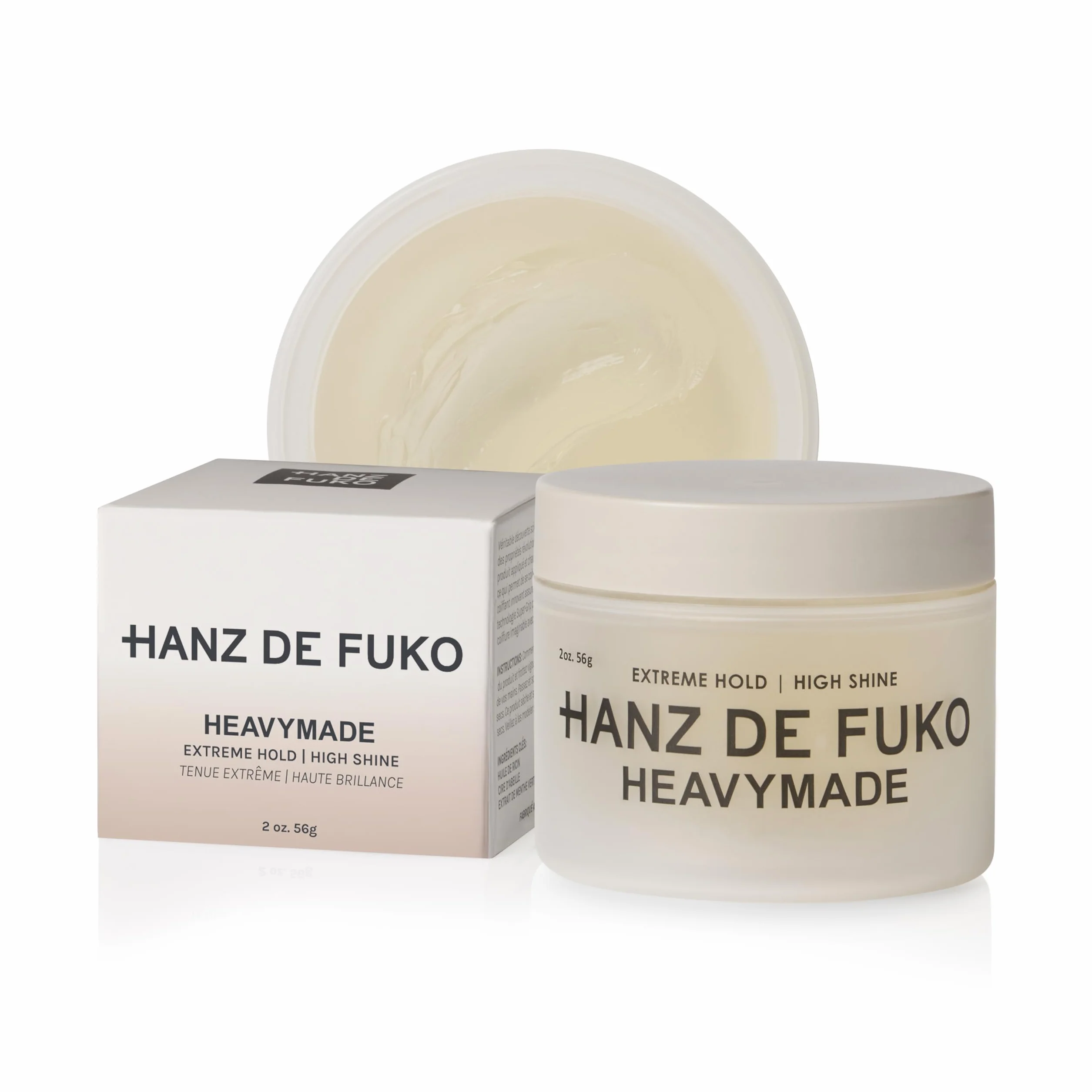 Hanz de Fuko Heavymade – Pomade premium pour homme – tenue extrême, haute brillance – vegan – ingrédients bio certifiés – 56 g