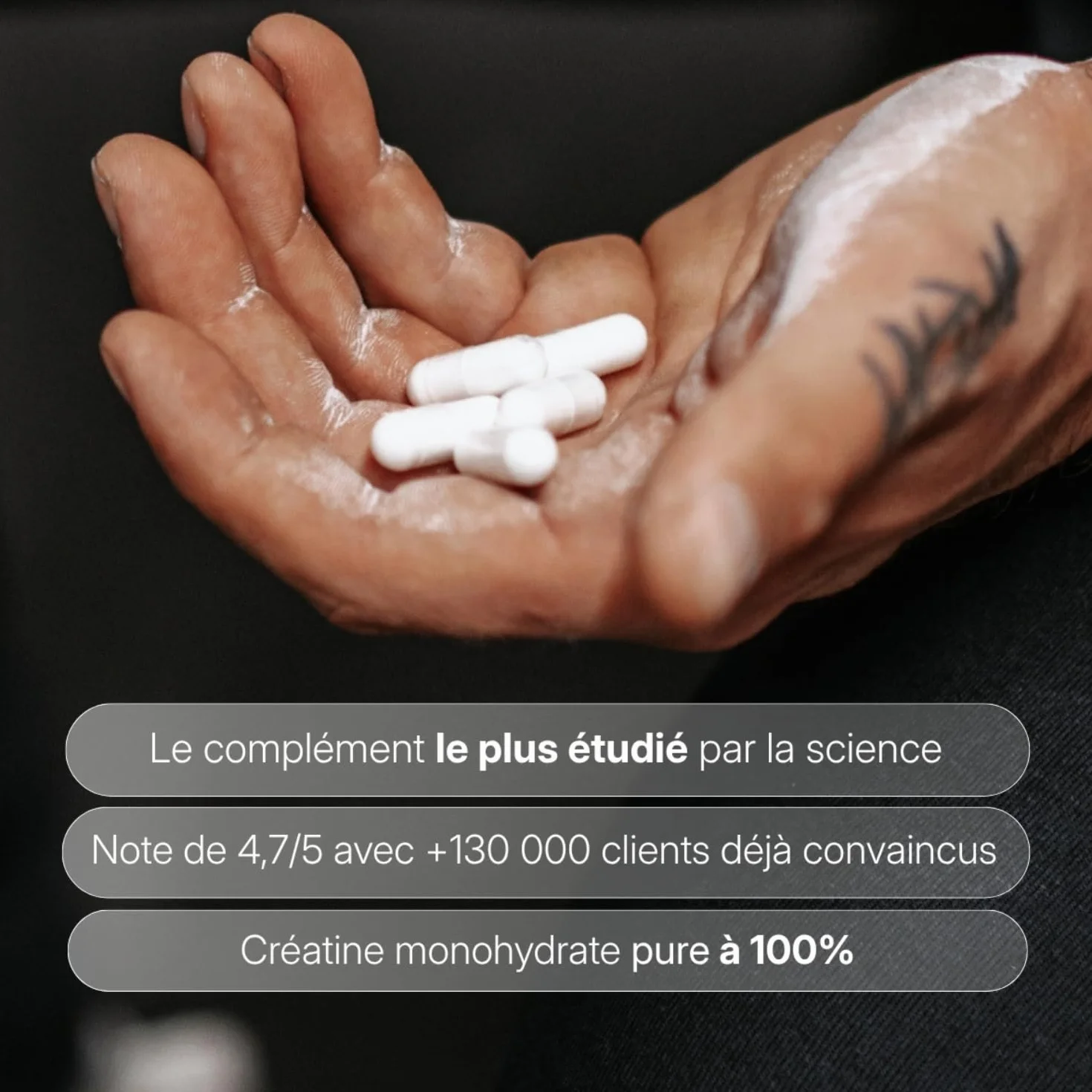 Créatine Monohydrate Creapure® 150 Gélules Vegan Sans Additifs Force Musculaire Sports Intensifs