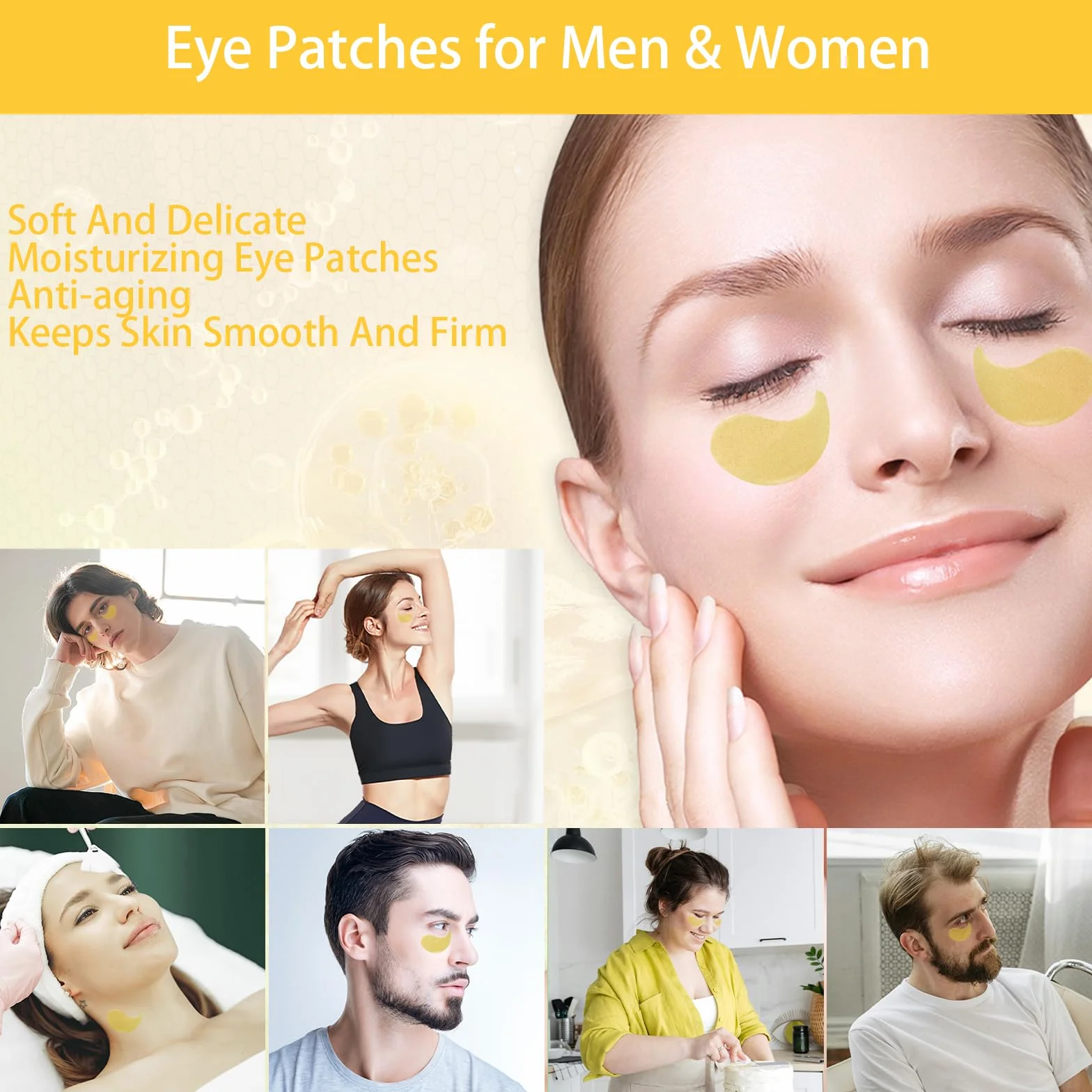 Patchs Yeux Anti Cernes Hyaluron Masque Yeux Hydratant 60 Pièces