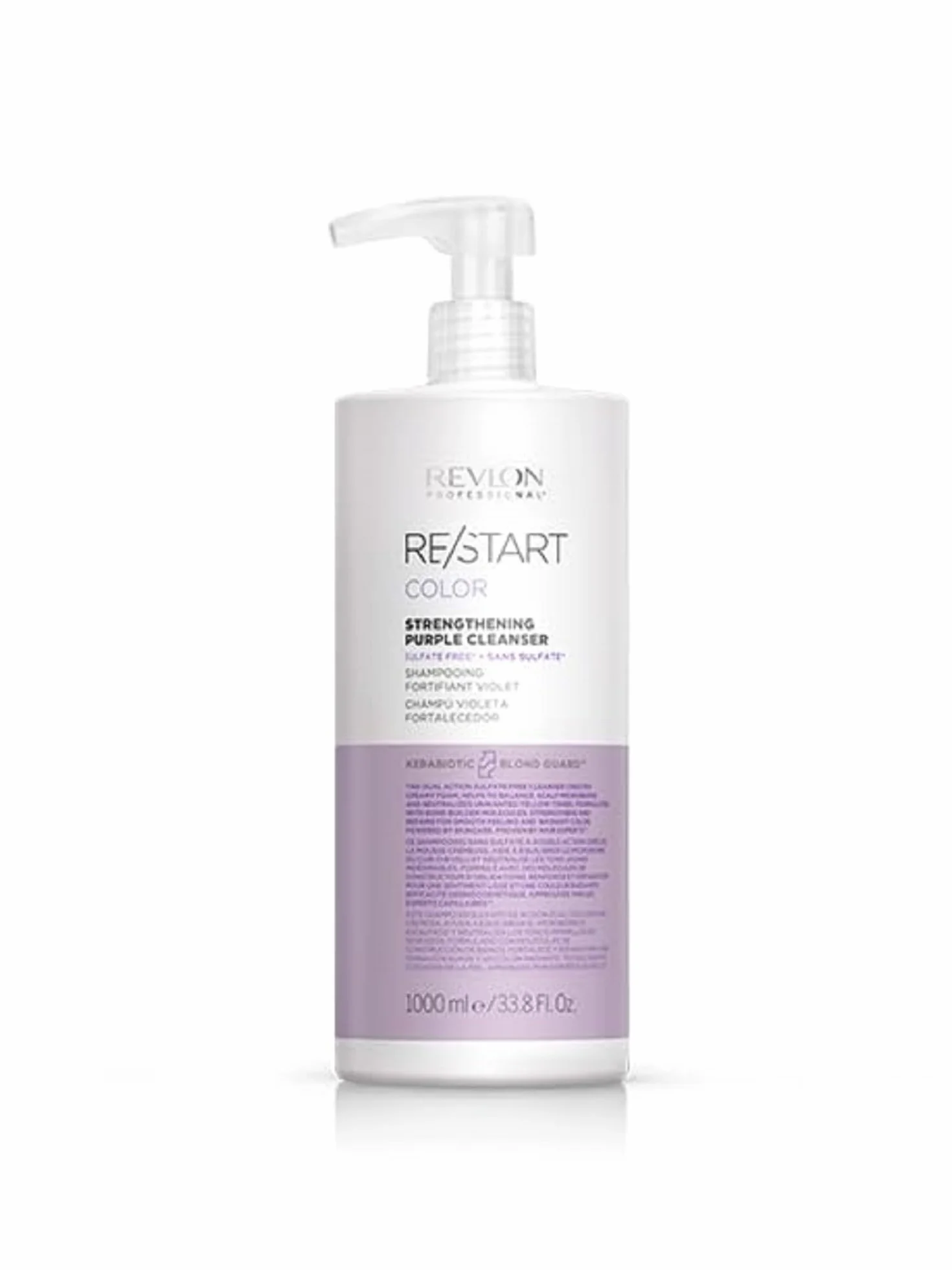 RE/START Purple Cleanser 1000 ml Shampooing neutralisant neutralisant, neutralise les tons jaunes indésirables, régénère les cheveux, renforce la brillance de la couleur et réduit la casse des cheveux