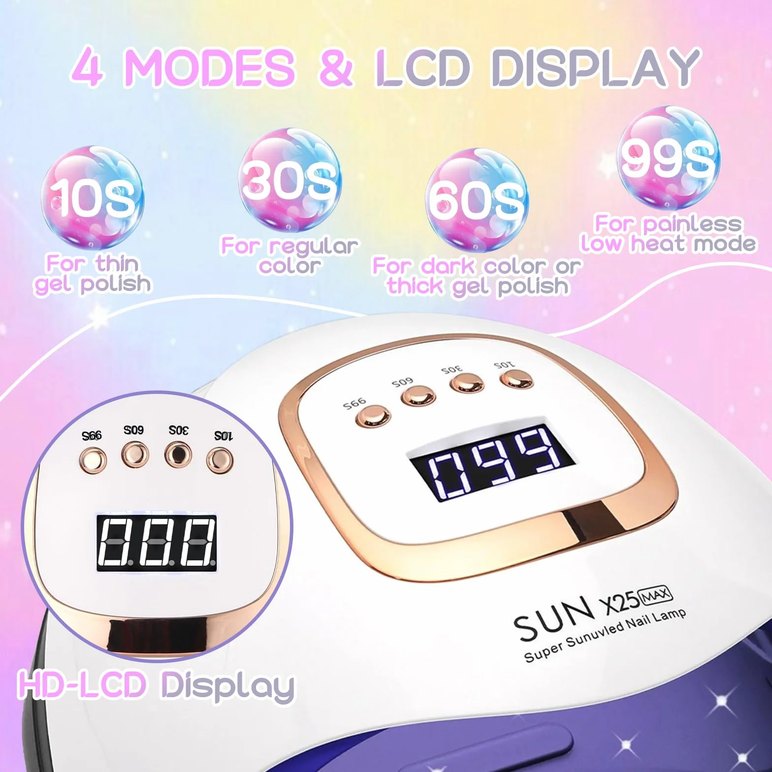 380W Lampe UV Ongles Gel avec 81 Perles, 4 RéGlages De Minuterie Lampe Uv Ongles Semi Permanent Avec LCD Ecran, Capteur Automatique UV Lamp Nails pour Maison et Salons de Manucure Professionnels