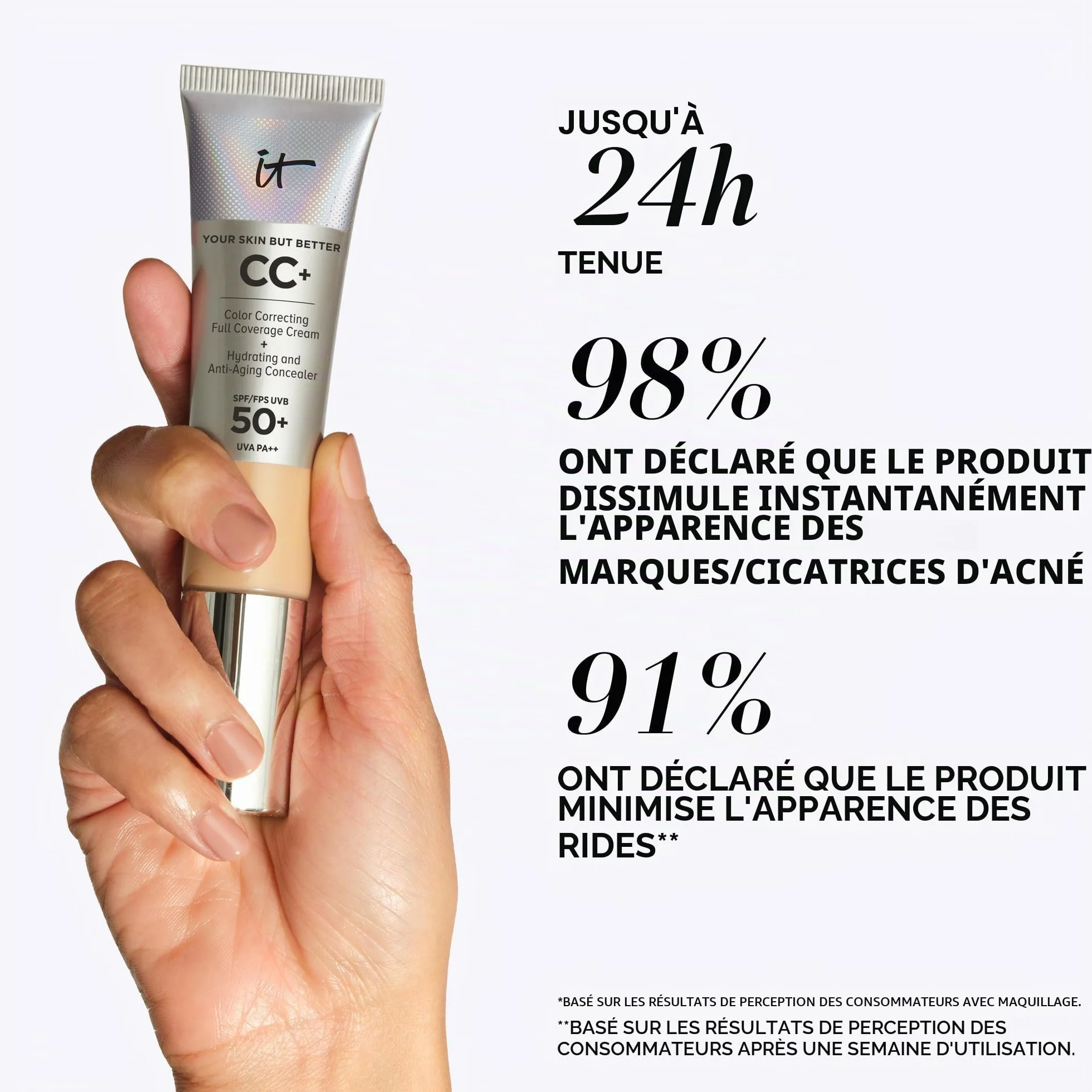 IT Cosmetics Your Skin But Better CC Cream SPF 50+ Crème multi-usages hautement pigmentée 32 ml Teintée Anti-âge Fond de teint