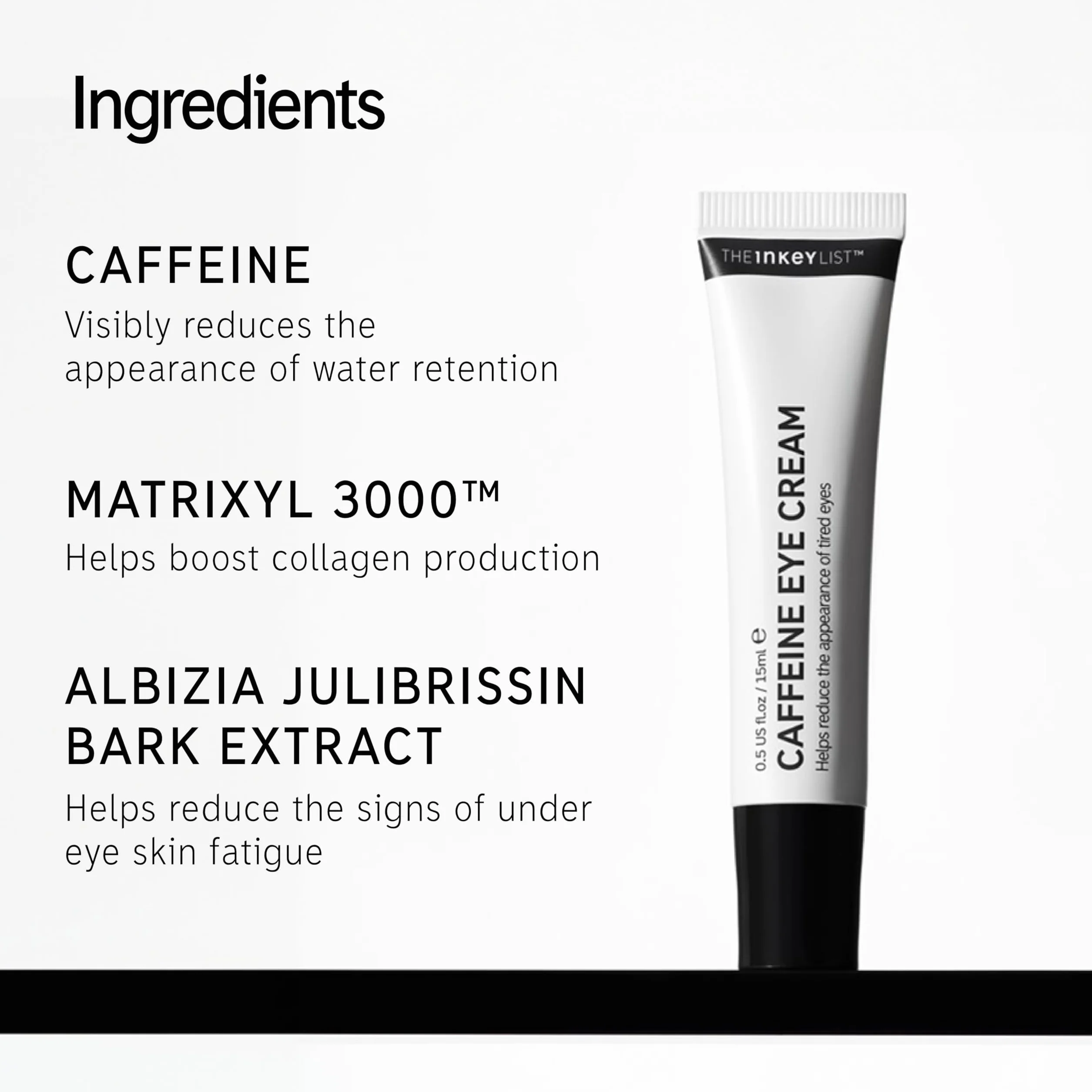 The INKEY List Caffeine Eye Cream 15 ml anti-cernes yeux fatigués