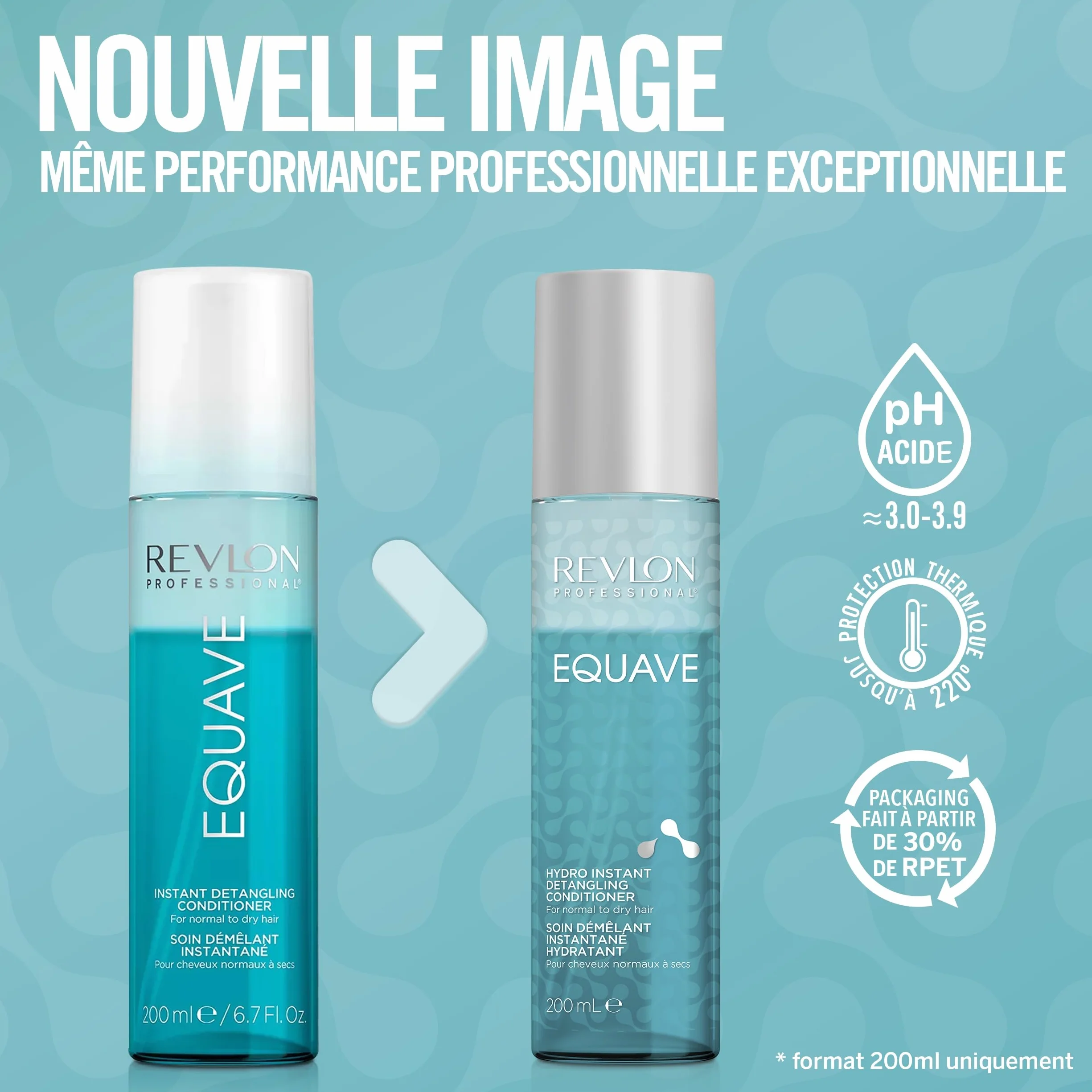 REVLON PROFESSIONAL Equave Soin Démêlant Instantané sans Rinçage 2 Phases Hydronutritif Cheveux Secs 200 ml