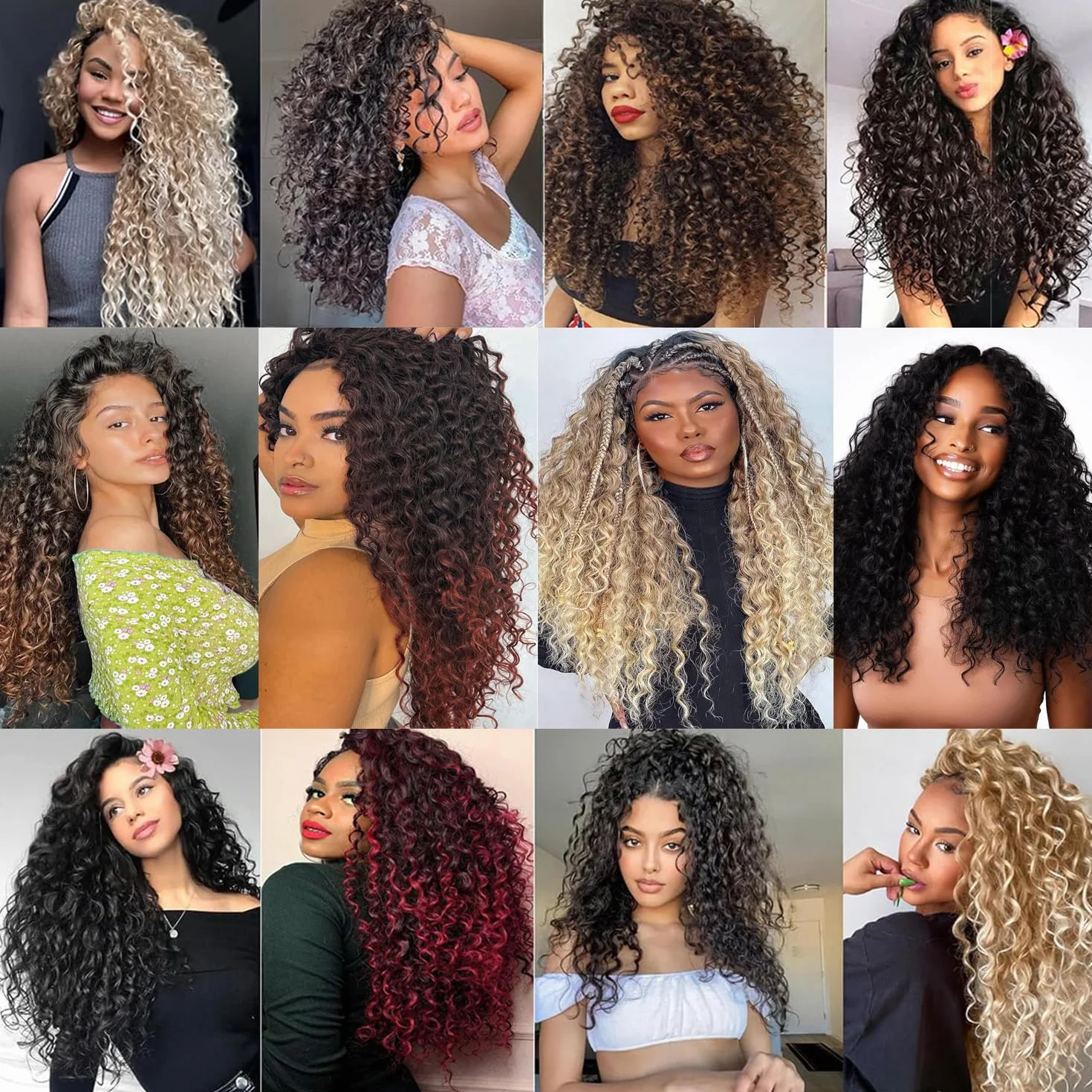 Gogo Curl Lot de 8 paquets de cheveux synthétiques pré-bouclés et ondulés au crochet pour femme Brun ombré 45,7 cm