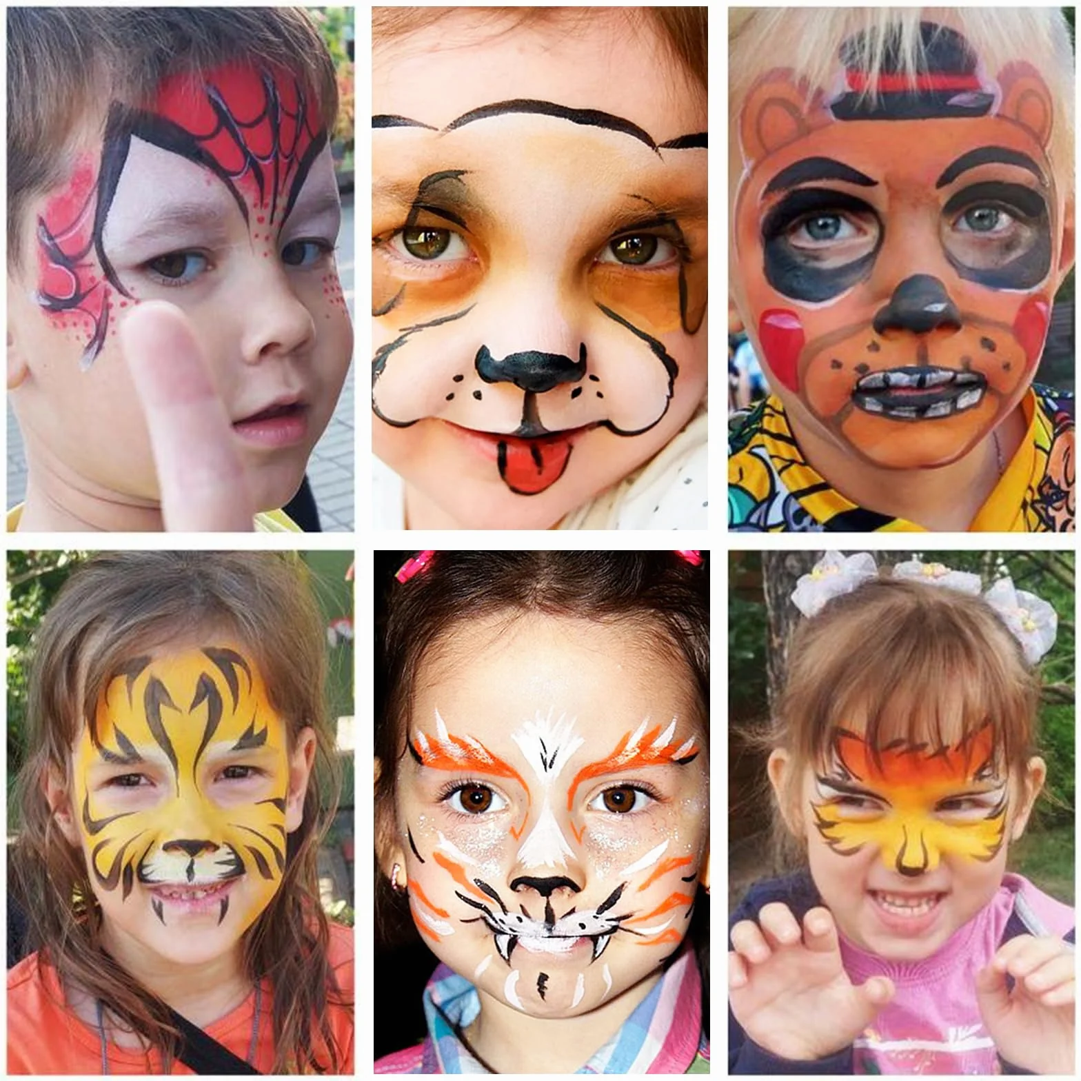 Palette Maquillage Enfant 42 Couleurs, Peinture Corporelle Visage avec 10 Pinceaux, 8 Pochoirs, 4 Éponges, Autocollants & Strass, Idéal Carnaval, Anniversaire, Halloween