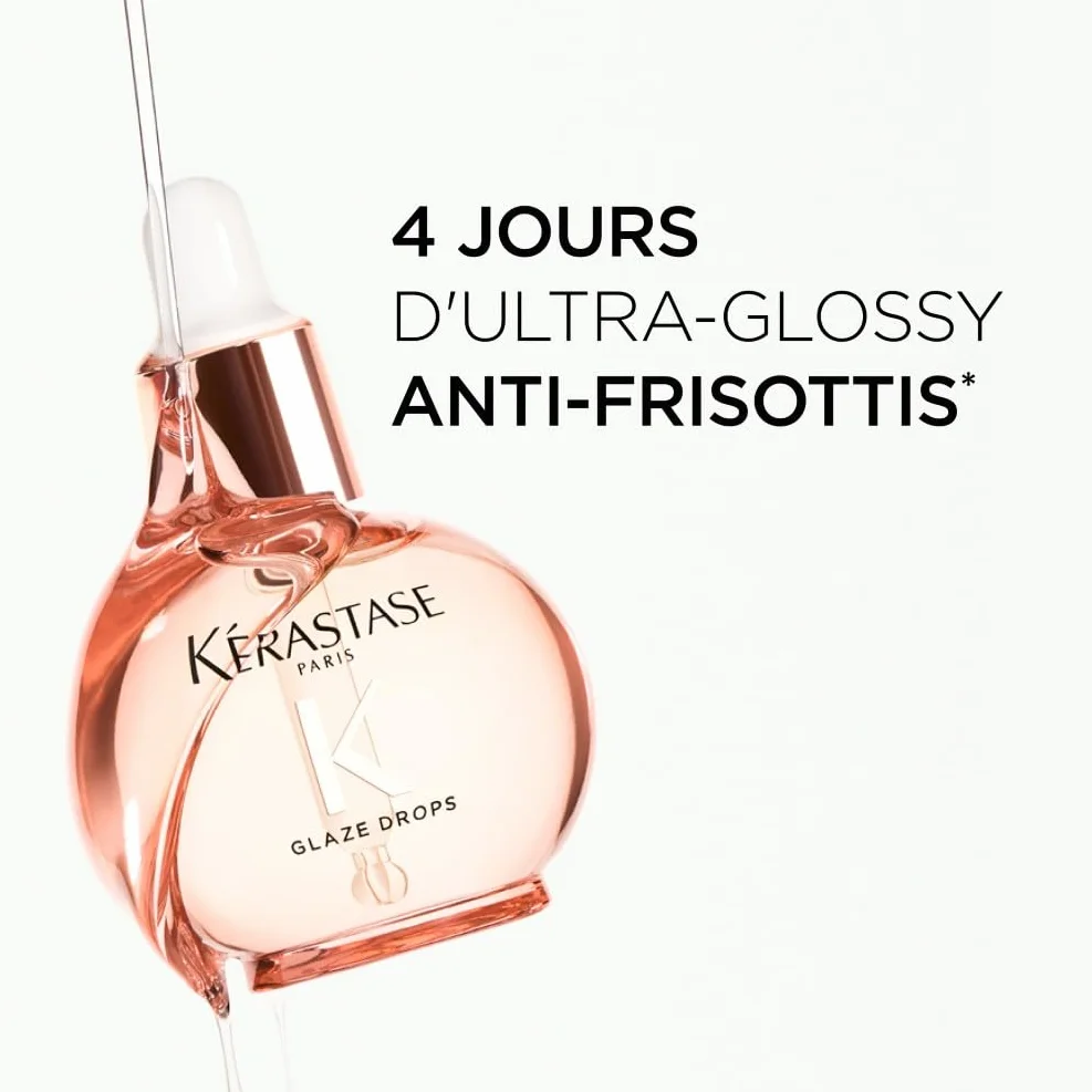 KERASTASE Gloss Absolu Glaze Drops Huile Cheveux Légère Brillance 96H Ultra-Glossy Huile Rose Sauvage 45 ml