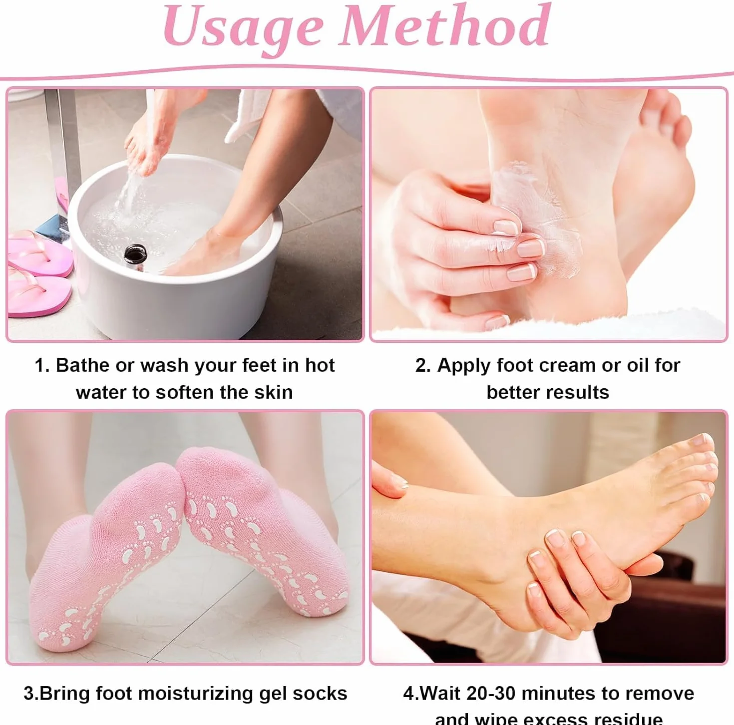 Chaussettes Hydratantes en Gel Doux Antidérapant pour Pieds Hommes Femmes - Spa à Domicile