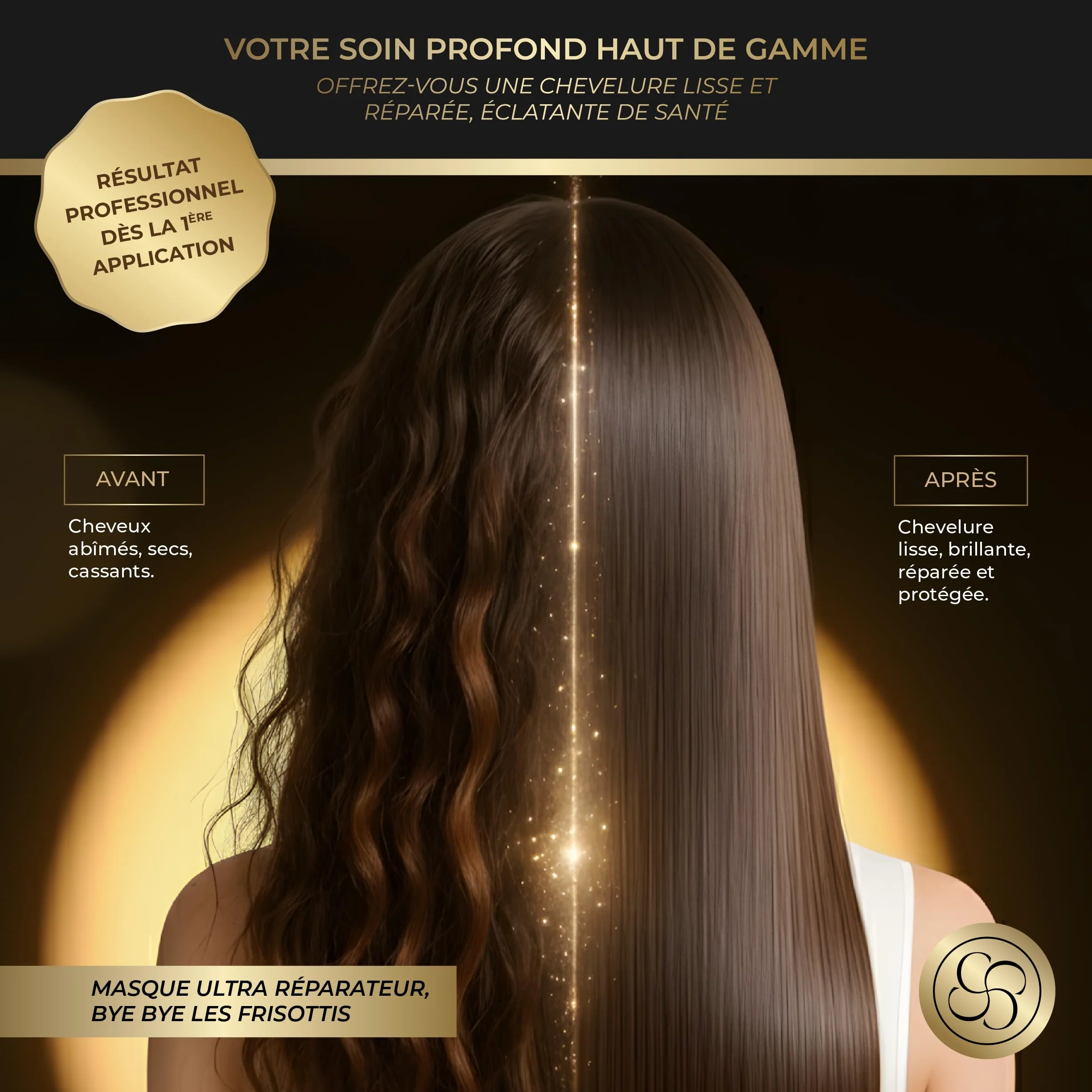 BO-TOX Capillaire Professionnel Masque ultra réparateur kératine naturelle acide hyaluronique protéine soie Vitamine E Cheveux Secs Abimés Lisse Renfore Hydrate Répare 1000ML