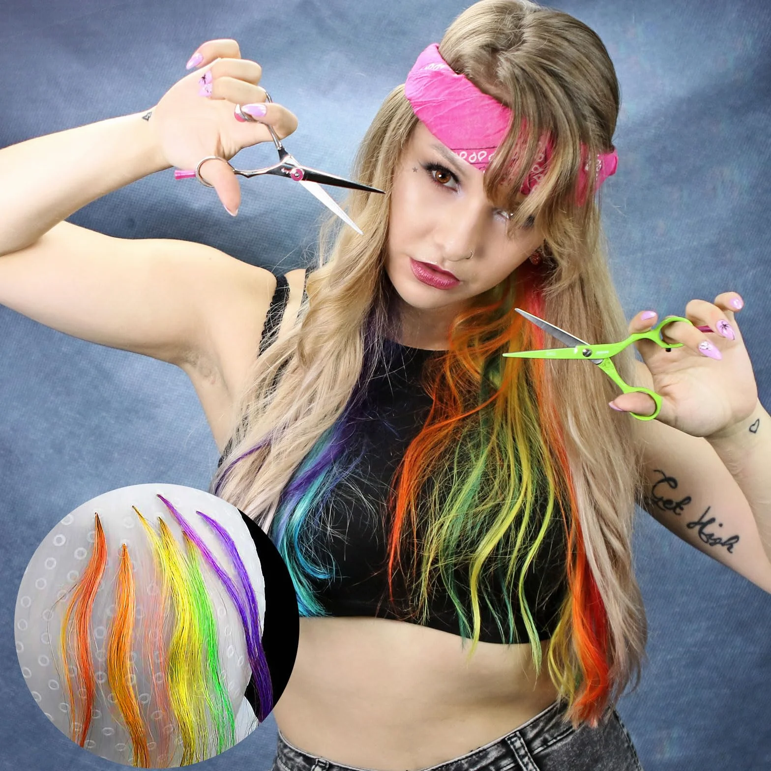 Bonnet à Mèches en Silicone 4 Pièces avec Crochet, Chapeau de Coloration Reutilisable, Outils de Coiffure Blanc