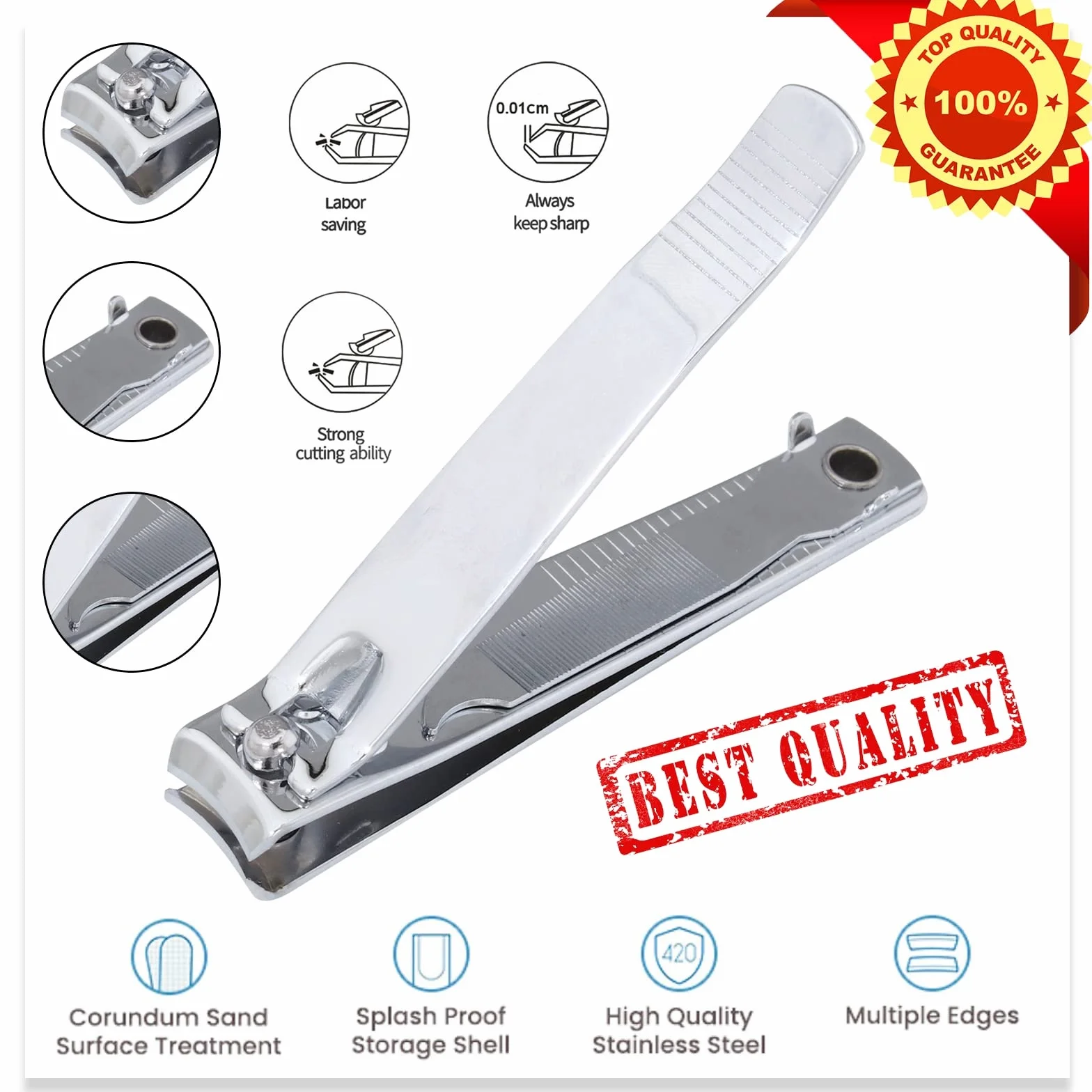 Coupe-ongles robuste en acier inoxydable SS INSTRUMENTX pour homme et femme