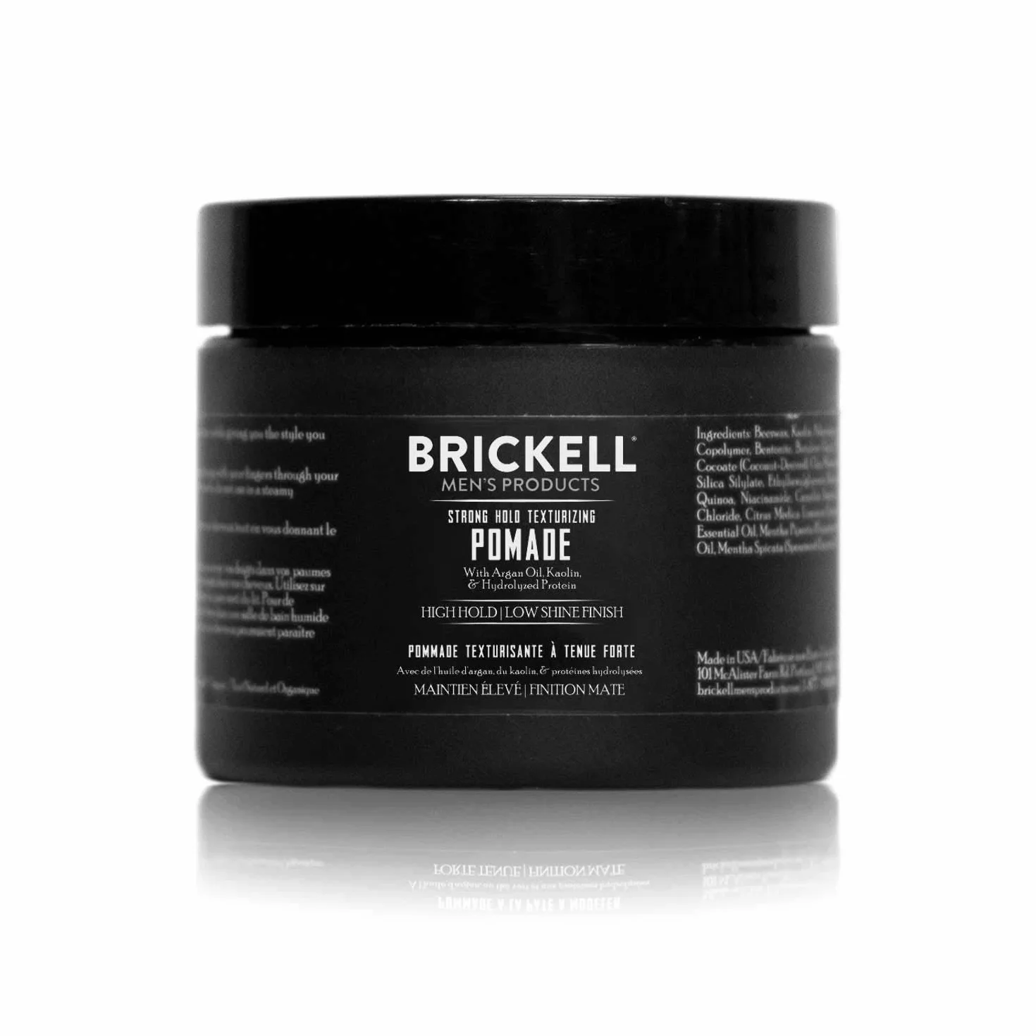 Brickell Men's Pommade texturisante forte tenue, naturelle et biologique, coiffante pliable, 56,7 g, parfumée