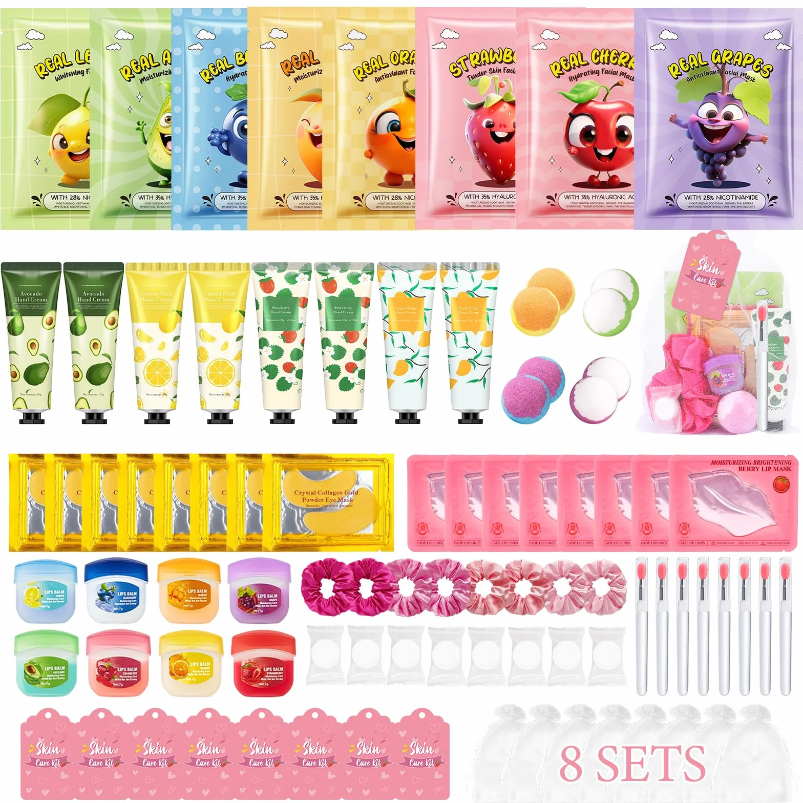 Coffret Cadeau Femme Spa Anniversaire 80 pces Bain et Soins Masques Crèmes Mains Bombes Baumes Lèvres Noël Maman Amie