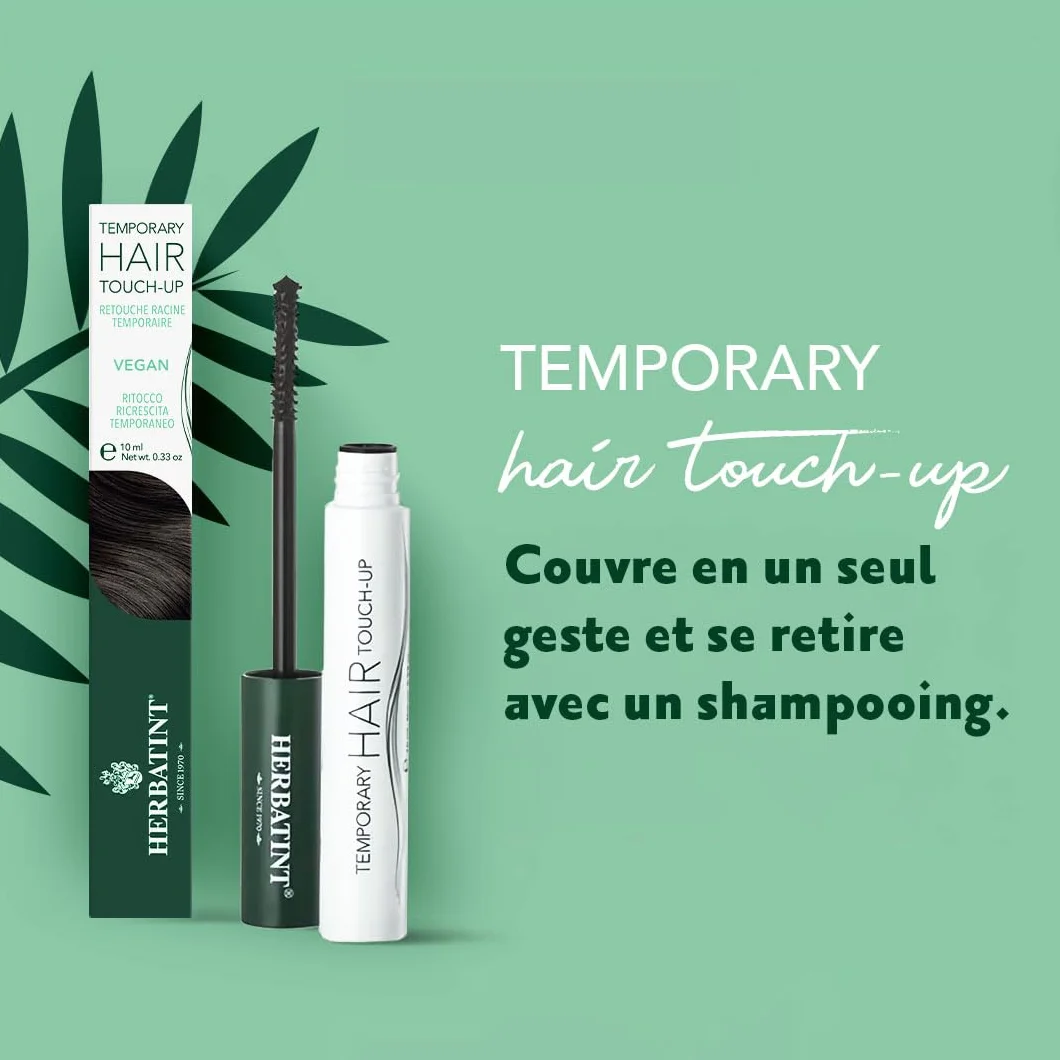 Herbatint Temporary Hair Touch-Up Châtain Foncé Mascara Retouche Racine Couverture Cheveux Gris Testé Dermatologiquement 93% Naturelle