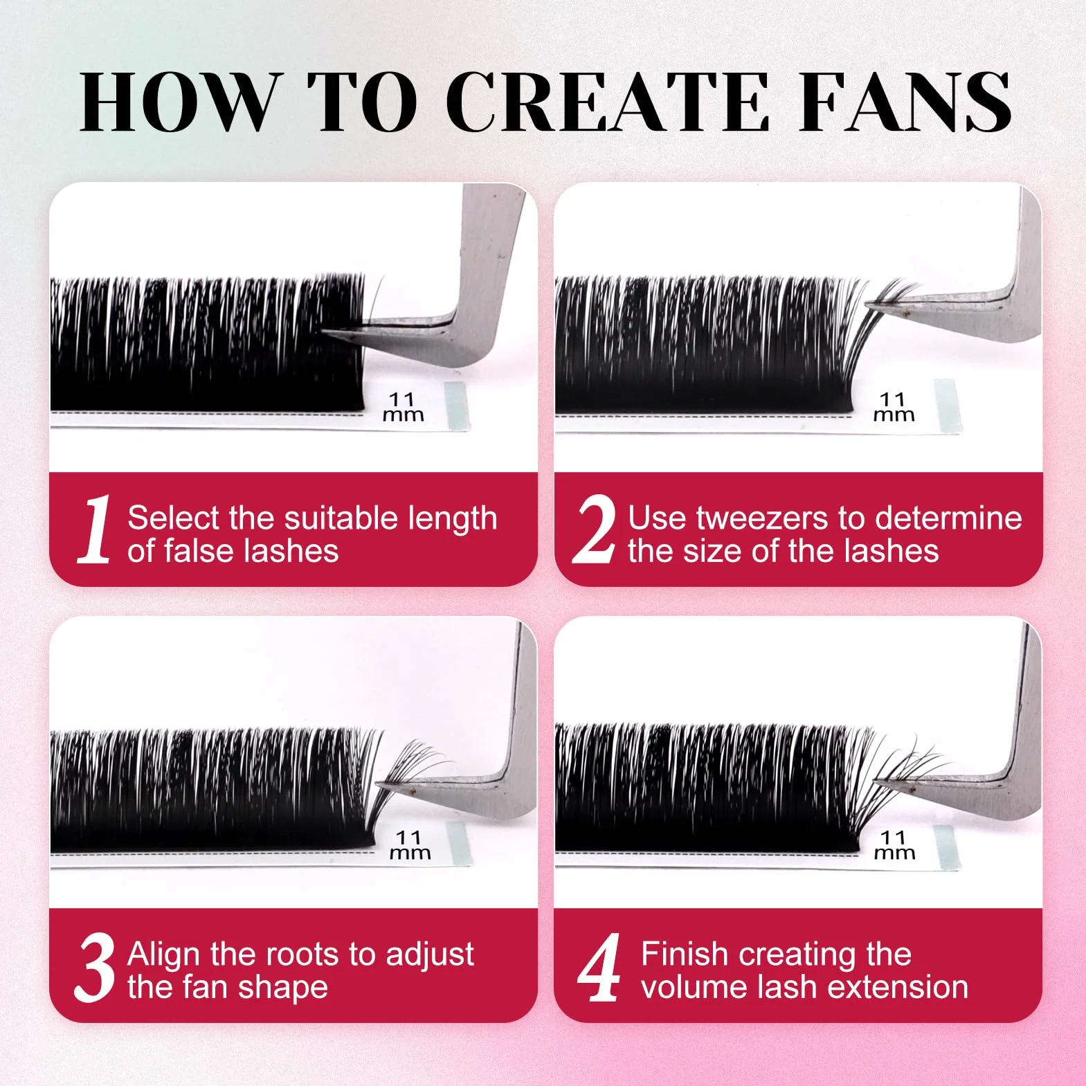 FADVAN Extension Cils Easy Fan 0.07D Curl 8-14mm Mixte Soie Volume Russe 2D~20D Faux Cils Professionnel