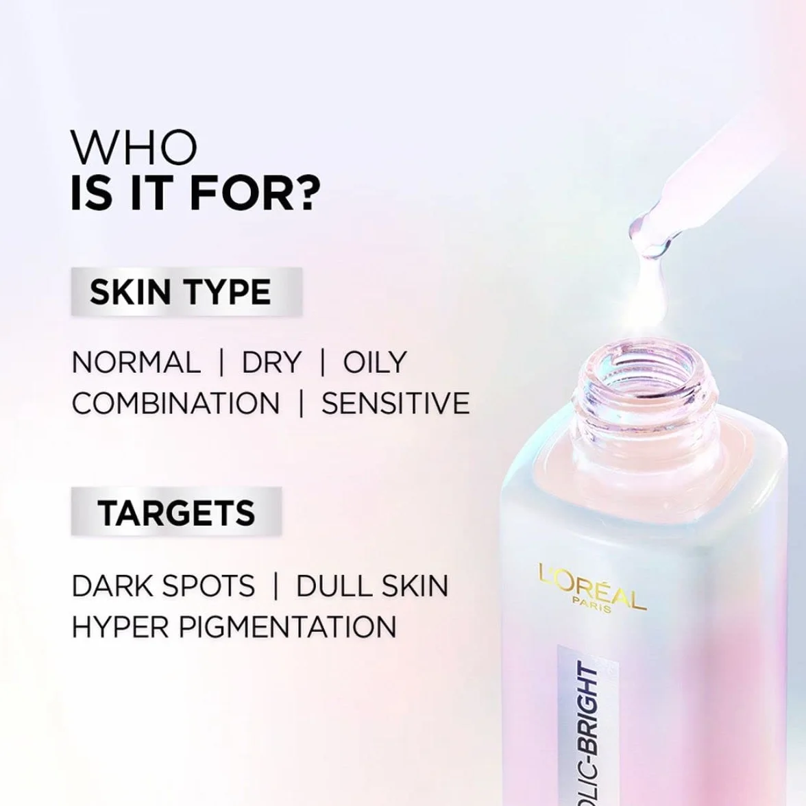 L'Oreal Paris Glycolic Bright Nettoyant moussant quotidien pour le visage, 100 ml | Nettoyant visage à l'acide glycolique pour peau terne | Nettoyant visage lumineux quotidien