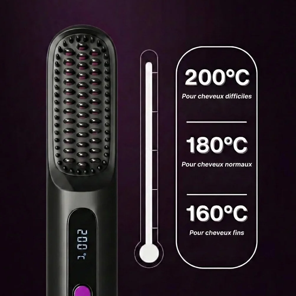Cocoony Brosse à Cheveux, Brosse Coiffante Cocoony Cheveux Courts Volume,Brosse Lissante Ceveux Court Rechargeable Portable, Un Volume Coiffe en 2 Minutes (Bleu)