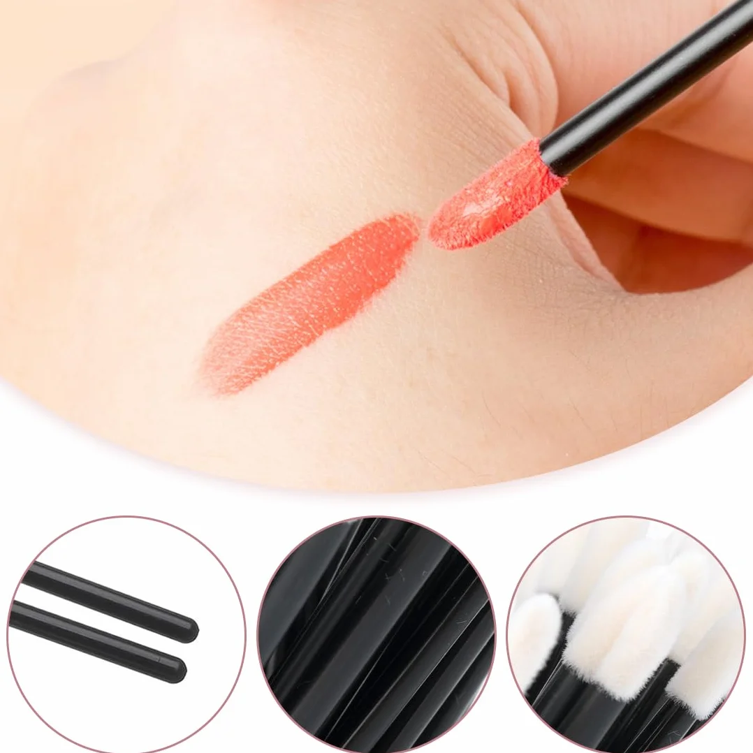 Pinceaux Lèvre Jetables 50 Pièces, Applicateur Rouge à Lèvre Jetable, Kit Maquillage Multifonctionnel