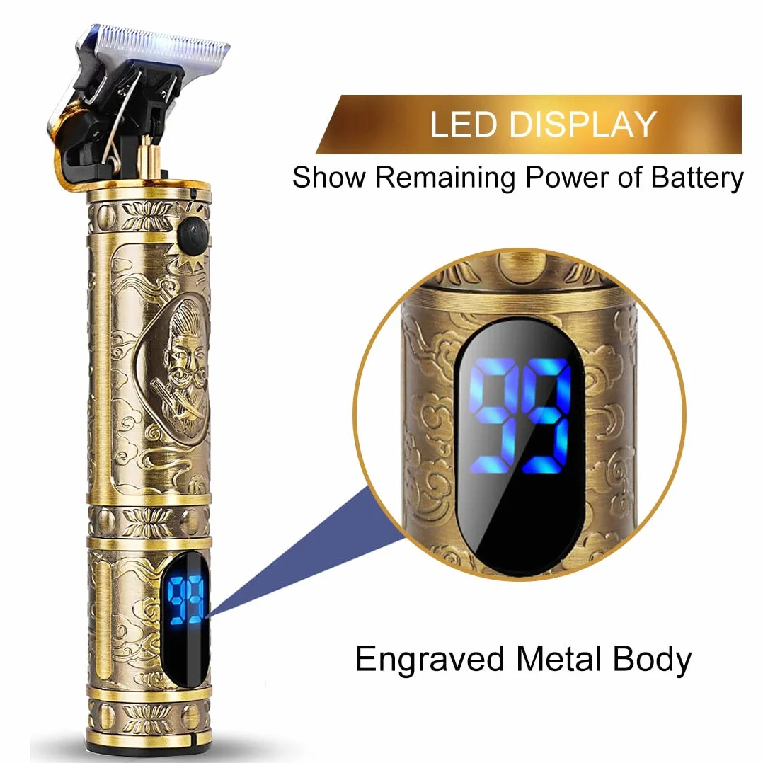 Tondeuse Barbe Homme,Professionnelle Tondeuse Cheveux,Rasoir Electriques Rechargeable Brostyle,Afficheur LED,T-blade Tondeuse Finition pour Coupe et Contours Barbe,Famille&Homme&Salon Cadeau