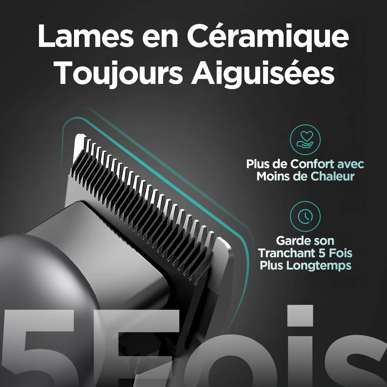 Yineel Tondeuse Cheveux Hommes Professionnelle, Kit Tondeuse Barbe et Cheveux sans Fil, Tondeuse Électrique avec Lame Céramique et Coupe-Cheveux de Précision, Cadeau pour Homme/Femme/Famille/Barbiers