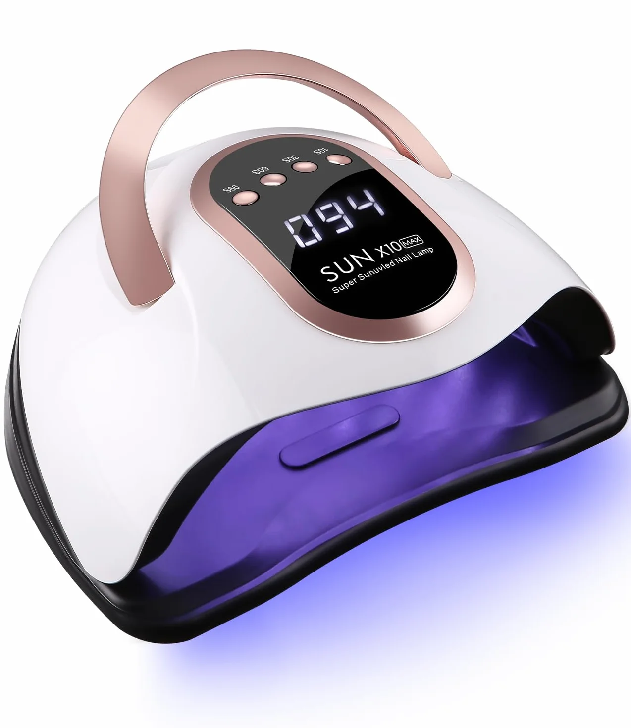 220W LED Nail Polish UV Lamp, Professional LED UV Nail Polish Dryer | With 60 Lamp Beads, 10/30/60/99S Fast Drying, For All Gels, Automatic Nail Polish Machine (rose)