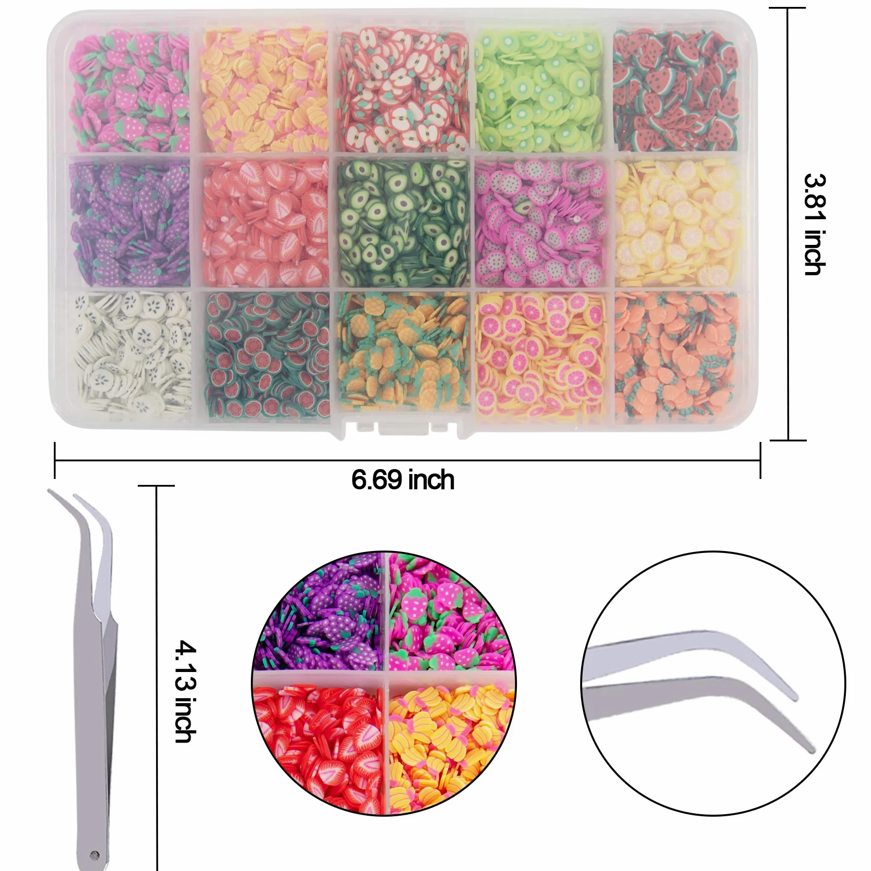 Duufin 10500 pièces tranches de fleurs gâteau en pâte pour décoration des ongles