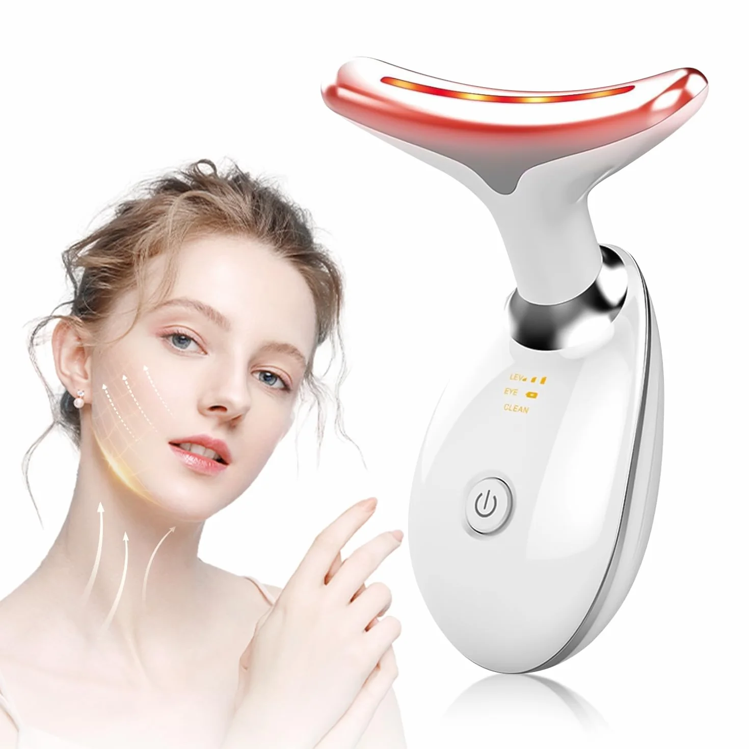 Appareil Anti Rides Visage, Appareil Massage Visage 7 Couleurs, 3 Modes 45°C EMS Appareil de Massage Gua Sha Lifting Visage, Anti-Âge Raffermissant Face Cou Double Menton Masseur Lift