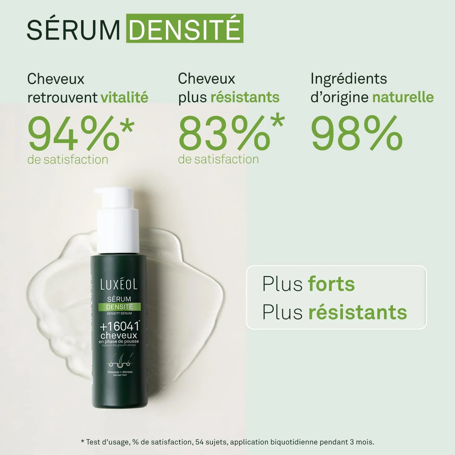 LUXEOL - Sérum Cheveux Densité - +16 041 Cheveux En Phrase De Pousse* - Apporte Hydratation, Brillance & Douceur - 97% D'Ingrédients D'Origine Naturelle - Sans Silicones - Fabriqué en France - 100 ml