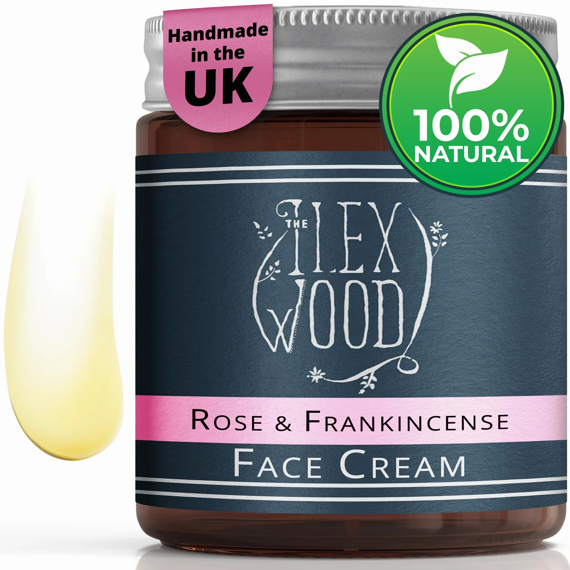 Crème visage anti-âge hydratante à la rose et à l'encens Ilex Wood 60 ml naturelle Végane