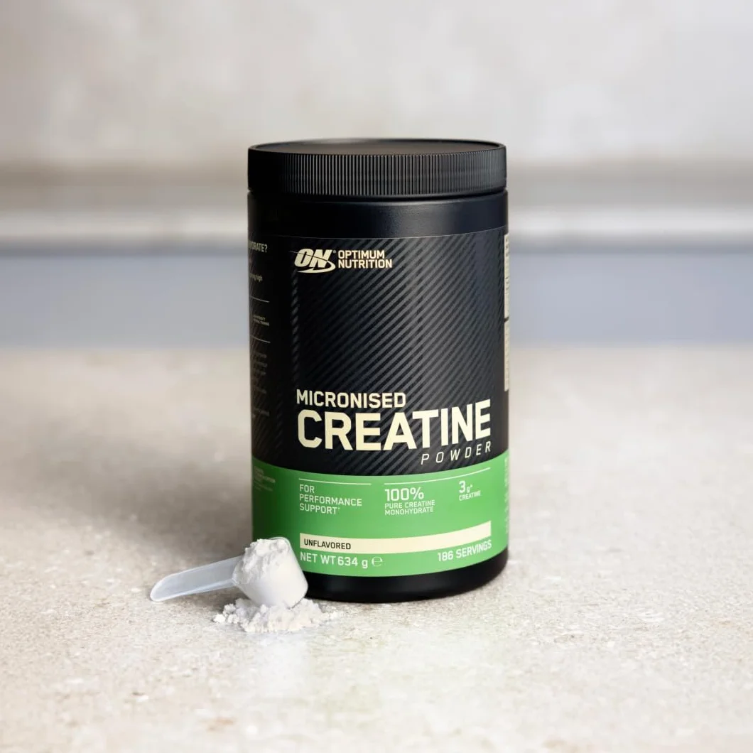 Optimum Nutrition Créatine Micronisée en Poudre, Sans Arôme, 634g, 186 Doses