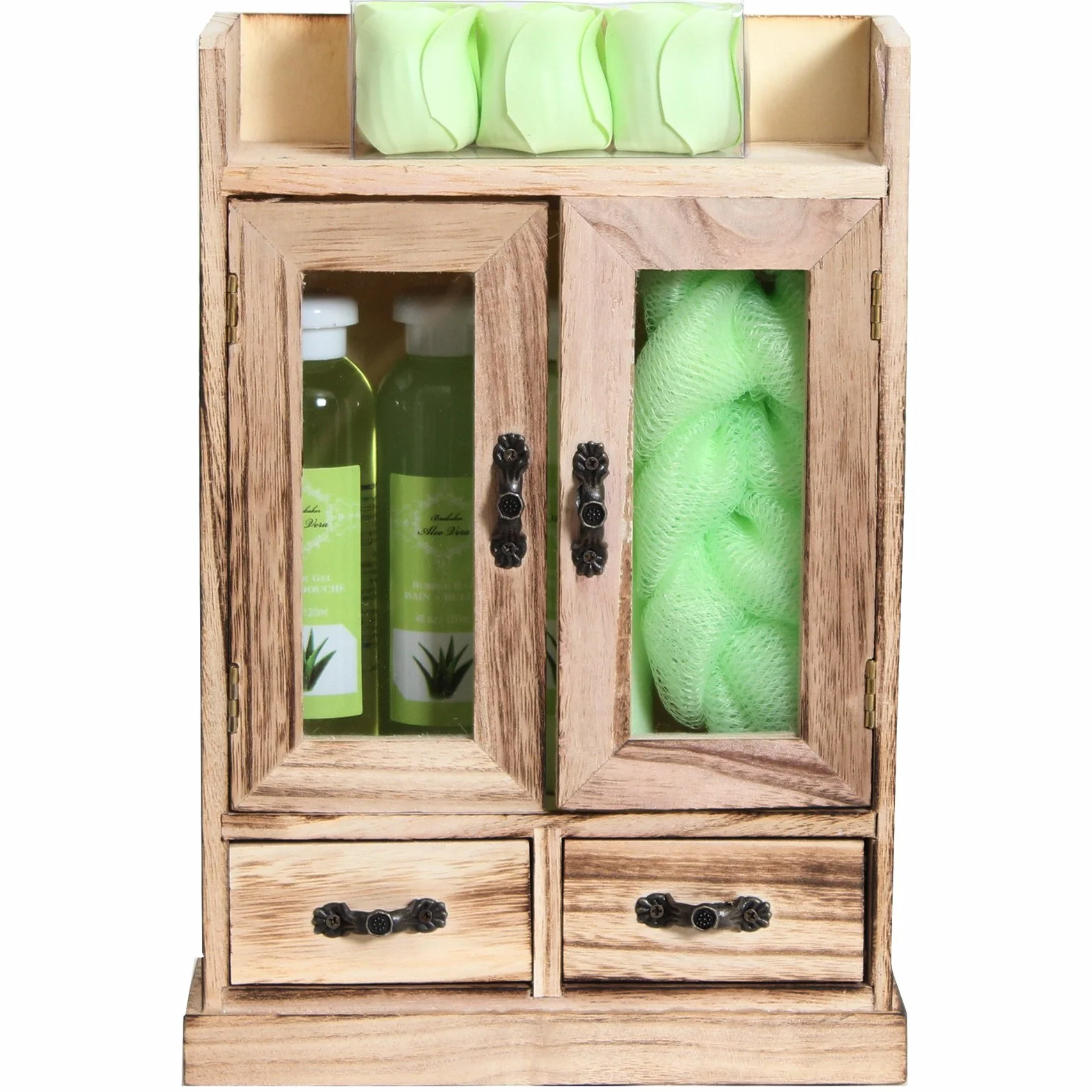 BRUBAKER Cosmetics Coffret de bain Aloe vera 10 Pièces Armoire en Bois
