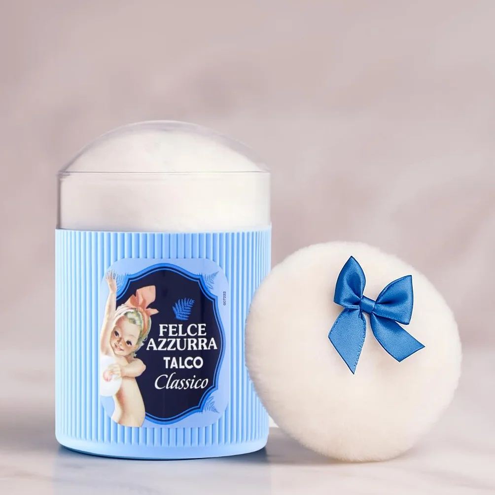 FELCE AZZURRA Talc Parfumé 250g avec Houppette Soins de Peau Douceur