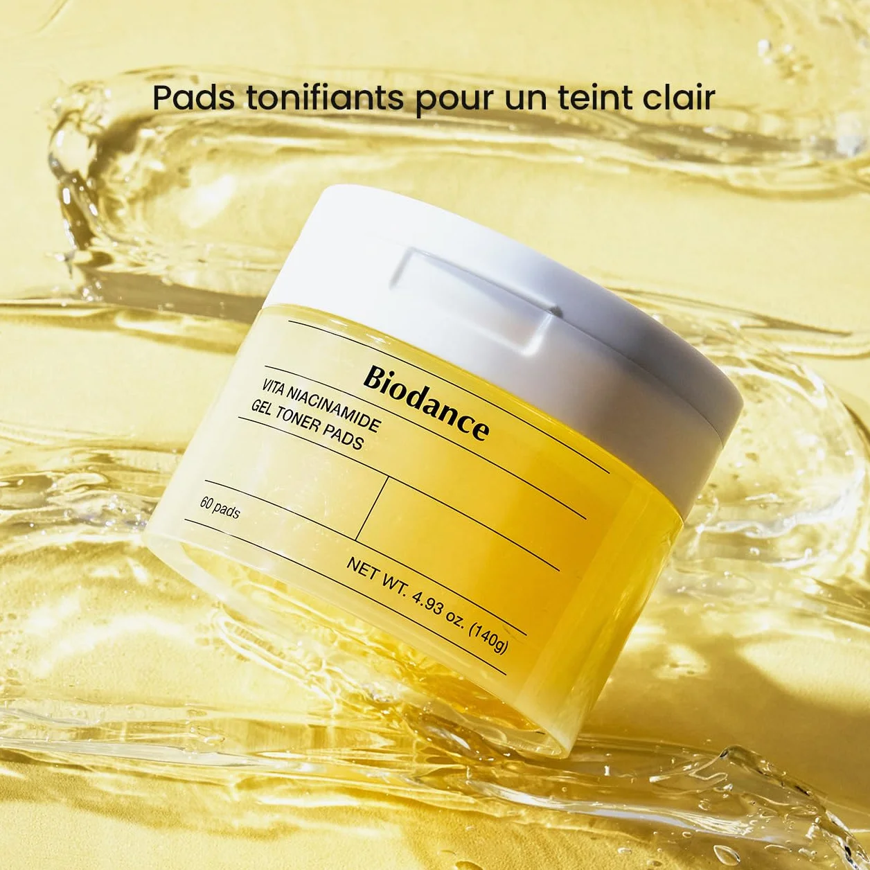 BIODANCE Vita Gel Toner Pads, Tampons de Toner en Gel Niacinamide 60 Pièces, Illuminant, Exfoliation Douce K-Beauty