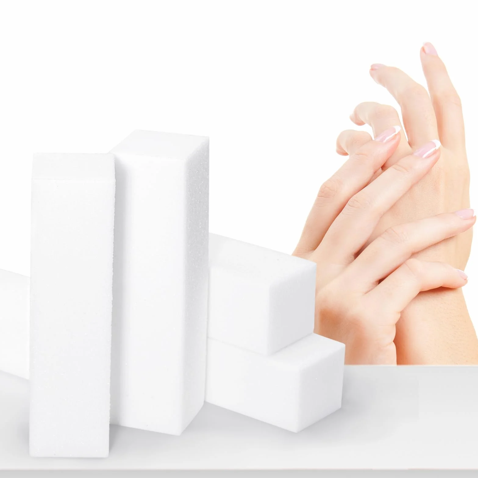 Bloc Polissoir Ongles 20 Pcs Lime à Ongle Éponge Carré pour Manucure