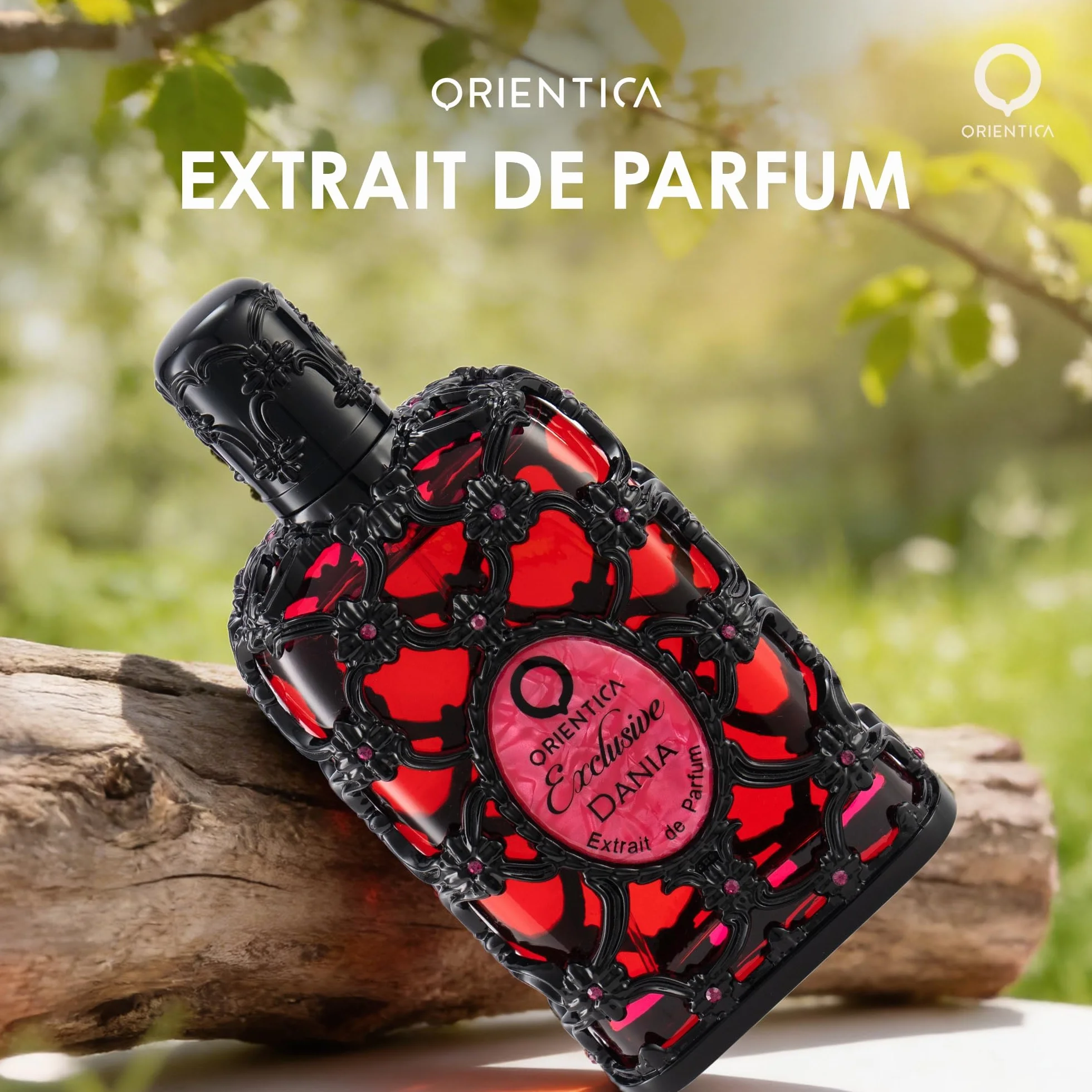 Orientica Luxury Collection Dania Eau de parfum 80 ml – Parfum oriental floral unisexe – Parfum de luxe longue durée pour homme et femme – Parfum élégant de qualité supérieure avec ambre, musc et