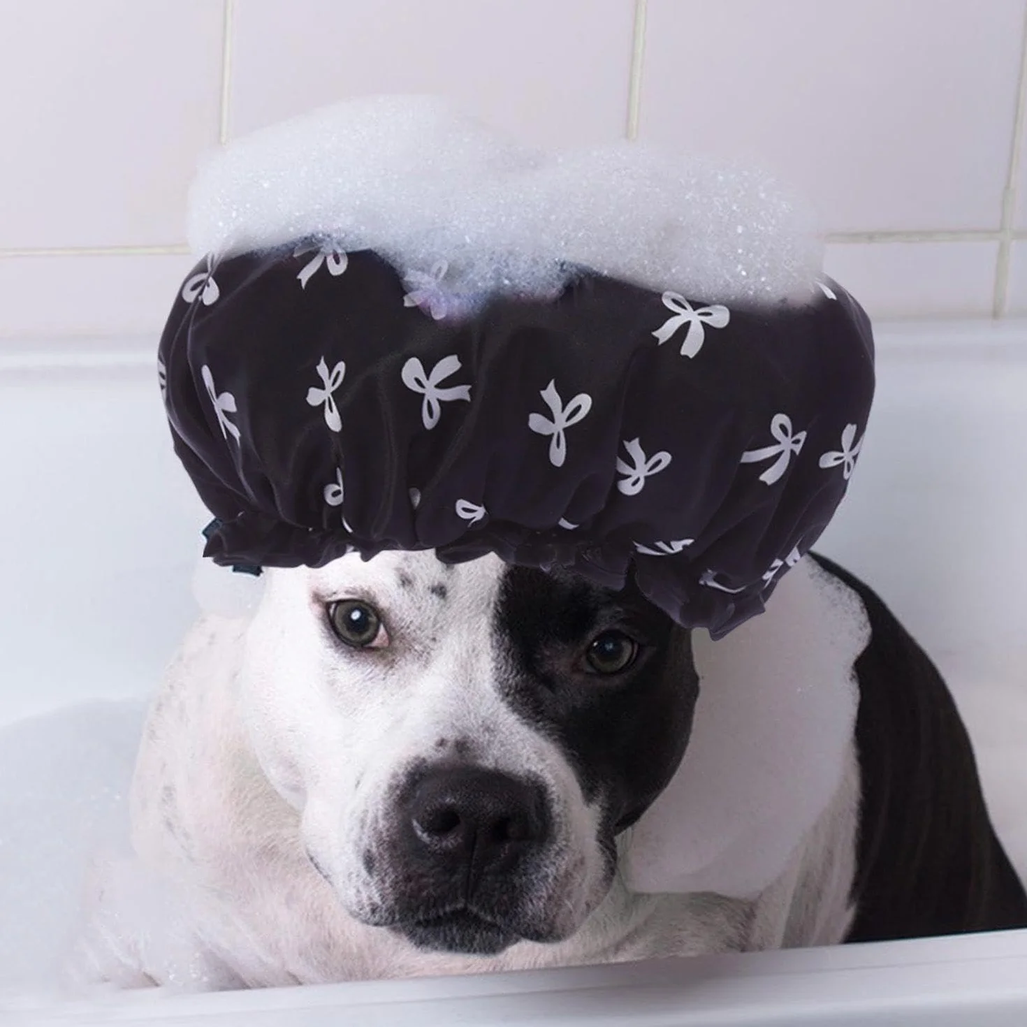 Bonnets De Douche Imperméable Double Couche Lot De 2 Avec Nœud