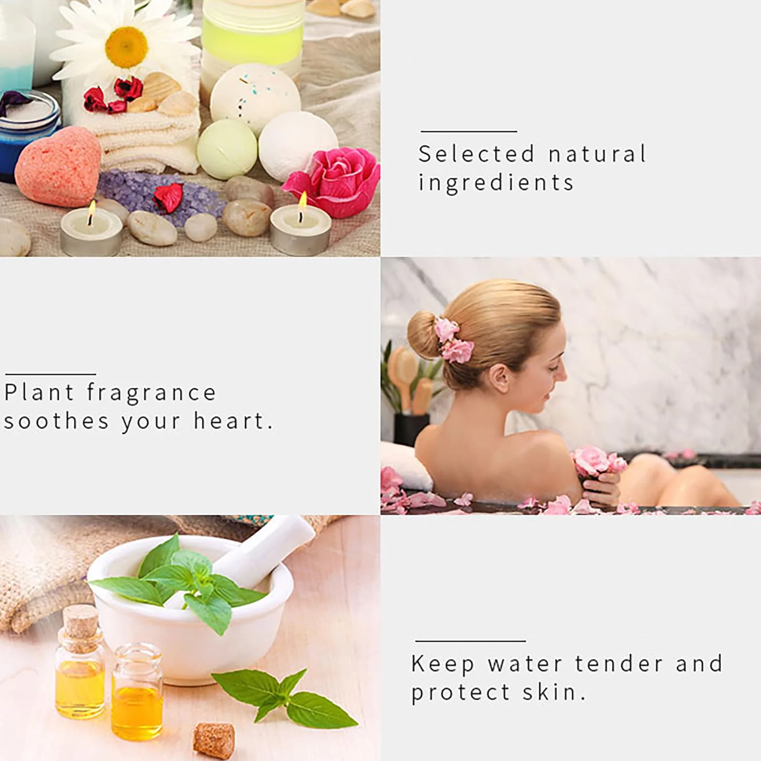 Bombes de Douche Aromathérapie Lavande Romarin Jasmin Rose Pamplemousse Cadeau Anniversaire