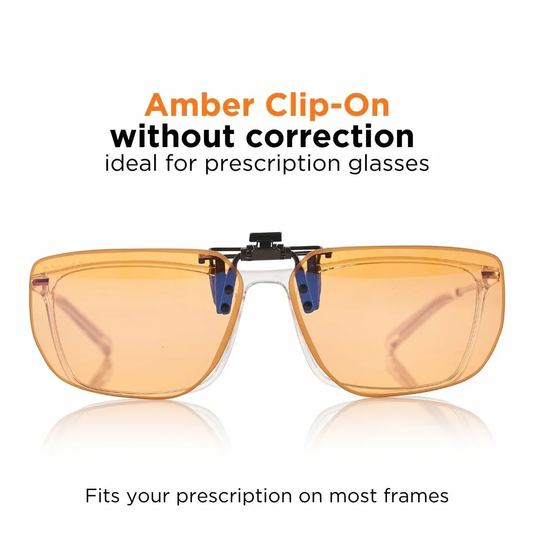 Horus X Clip-On Amber Lunettes Anti Lumière Bleue Filtre Standard Protection Ecrans