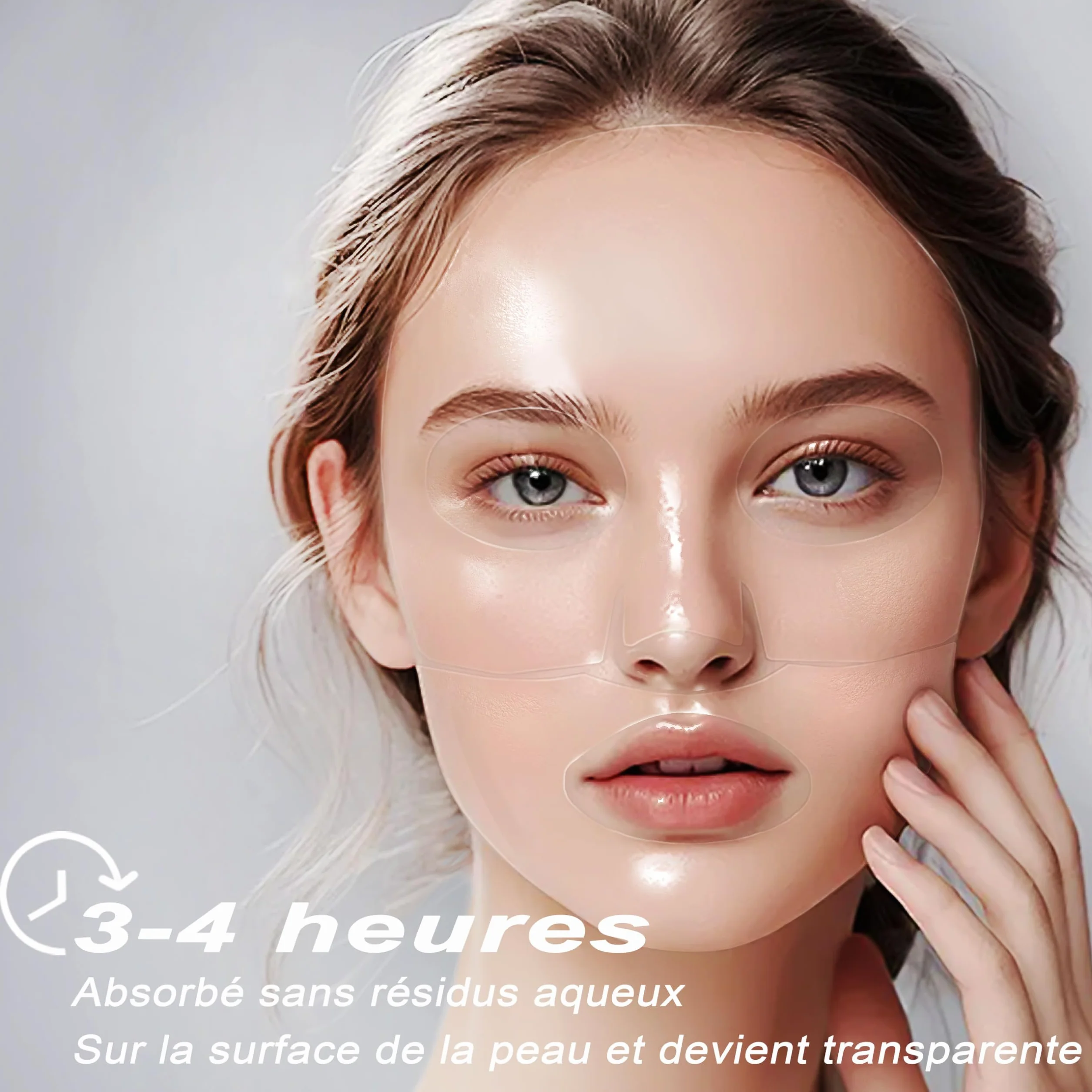 Masque visage en collagène 8 paquets, hydrogel hydratation apaisement soins peau