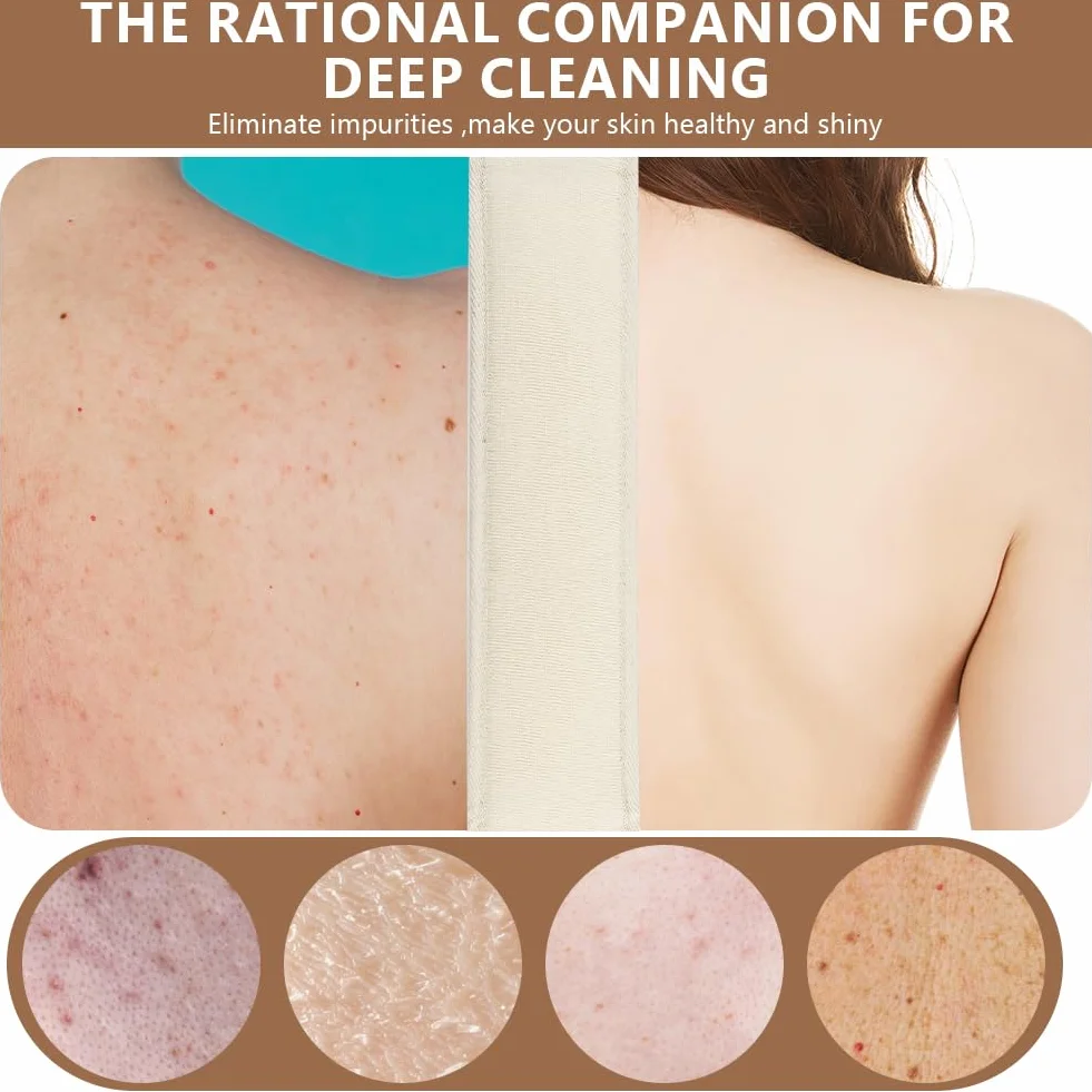 Serviette de Bain Exfoliante LOPHE avec Loofah Naturelle pour le Corps et le Dos