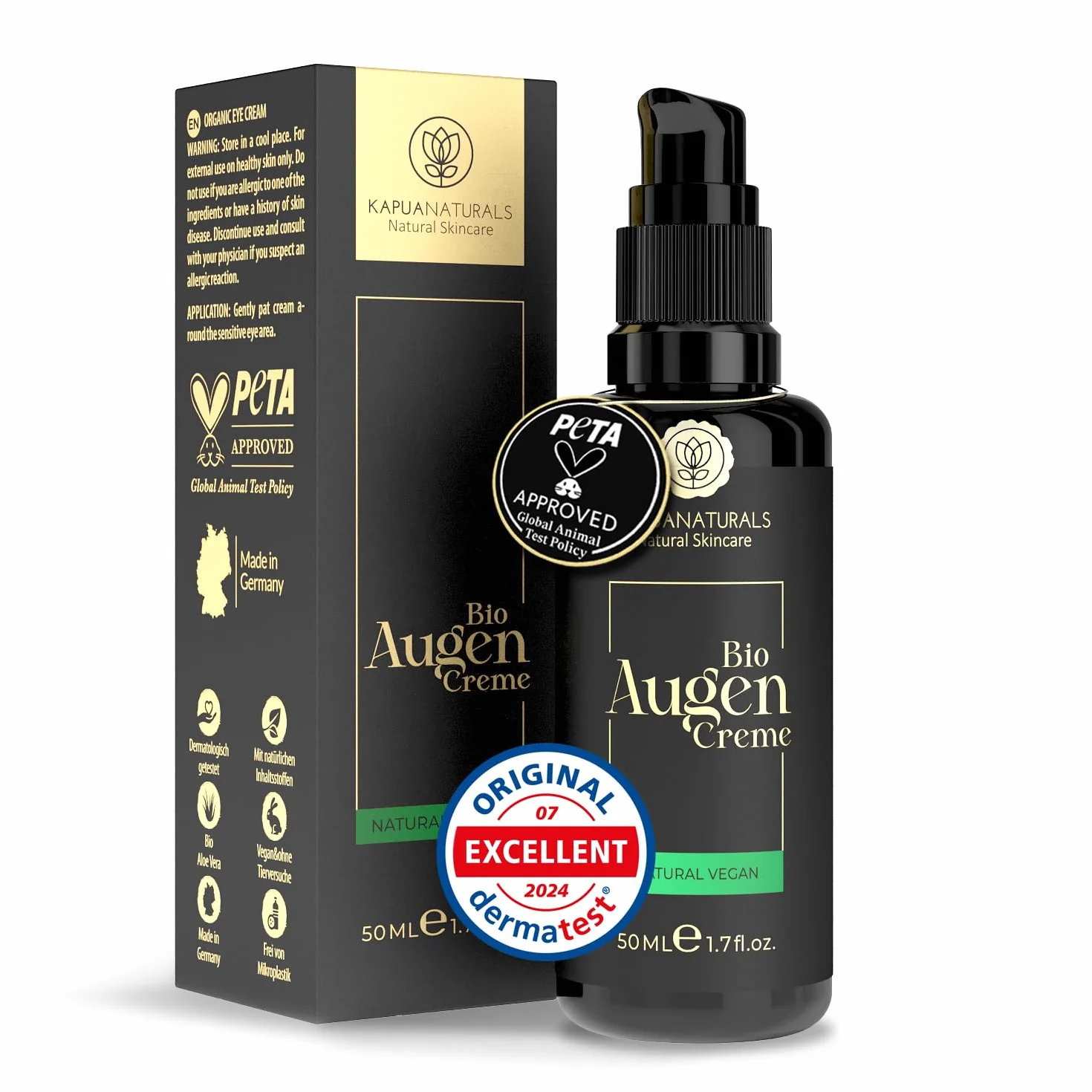Crème pour les yeux BIO 50 ml Acide hyaluronique anti-rides anti-cernes soin régénérant