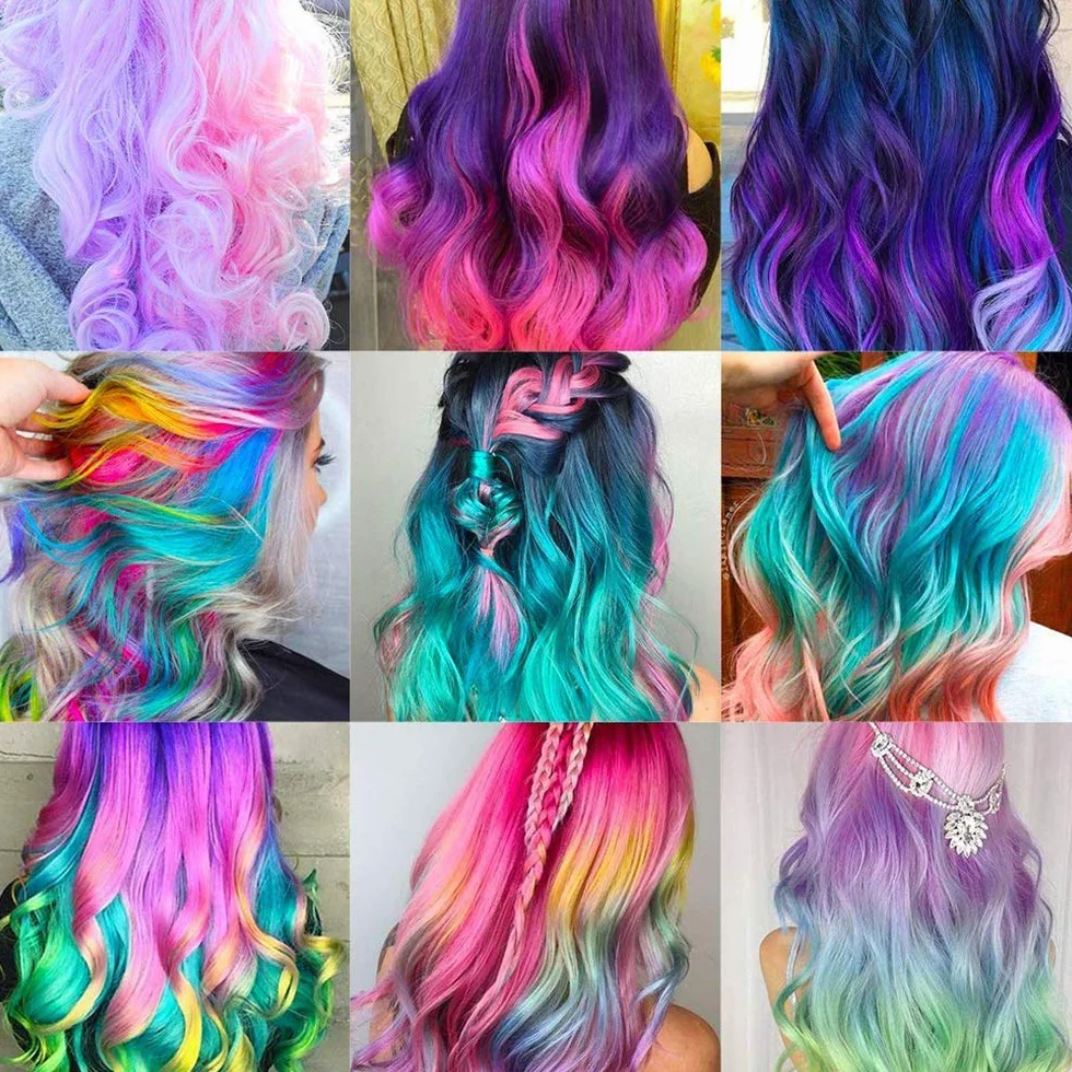 Craie pour Cheveux 8 Couleurs, Coloration Temporaire Cheveux pour Hommes et Femmes, Anniversaire, Fête, Cosplay, Halloween