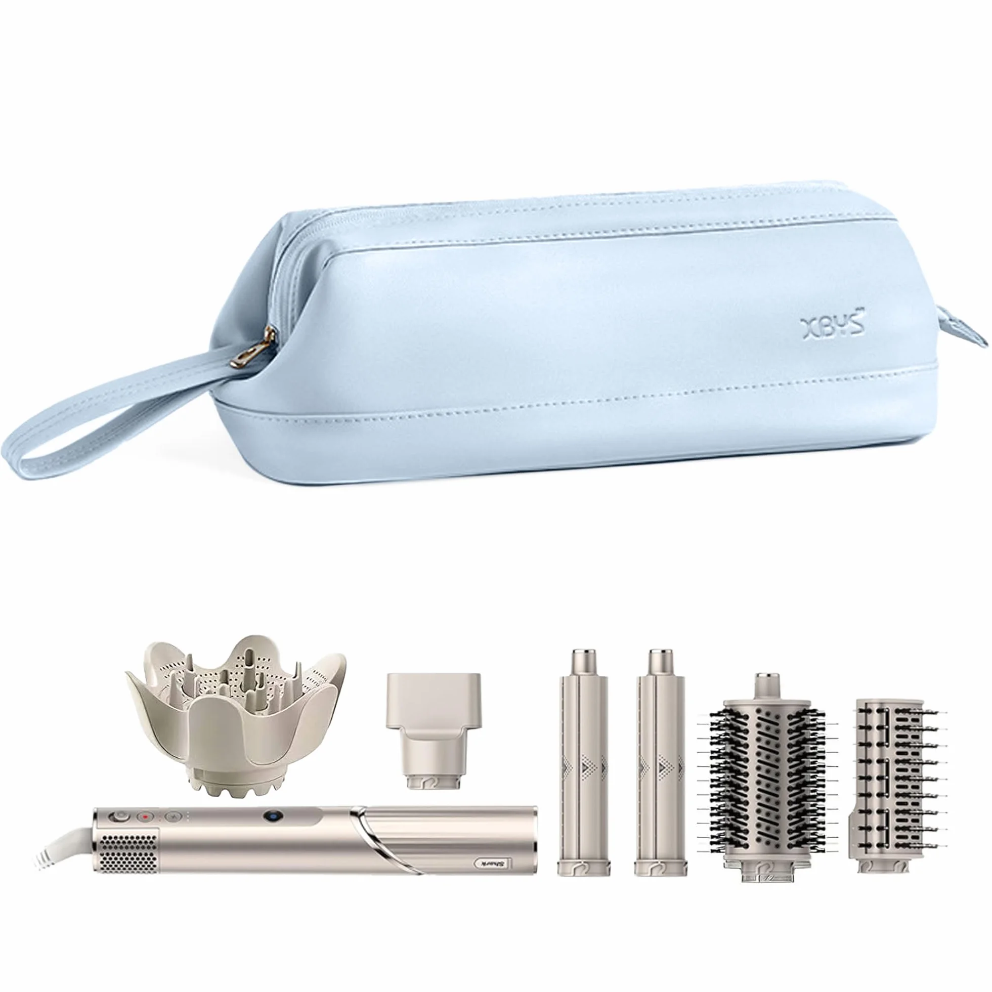 Sac de Rangement de Voyage pour Styler Complet Dyson Airwrap/Shark Flexstyle et Accessoires, Étui de Voyage Portable, Étui de Transport Étanche pour Sèche-Cheveux (Bleu, Couche Unique)