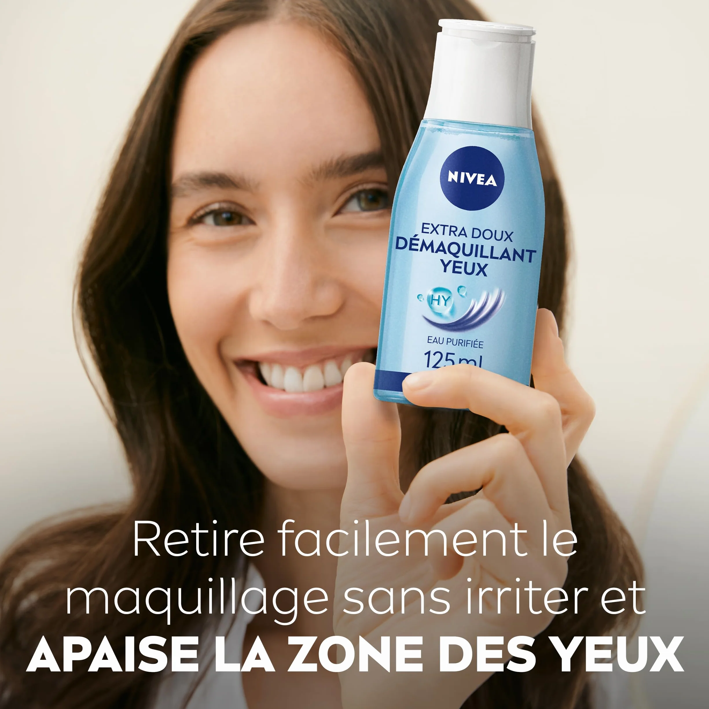 NIVEA Démaquillant Yeux Doux 125 ml Hydratant Vegan Peaux Sensibles