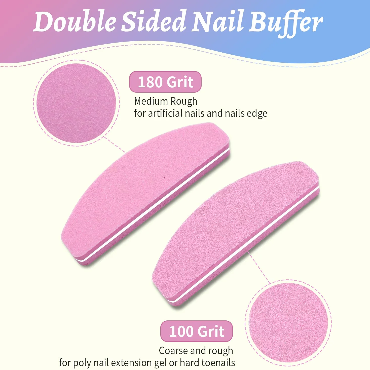 Lot de 20 Bloc Polissoir Ongles 100/180 éponge pour Vernis à Ongles