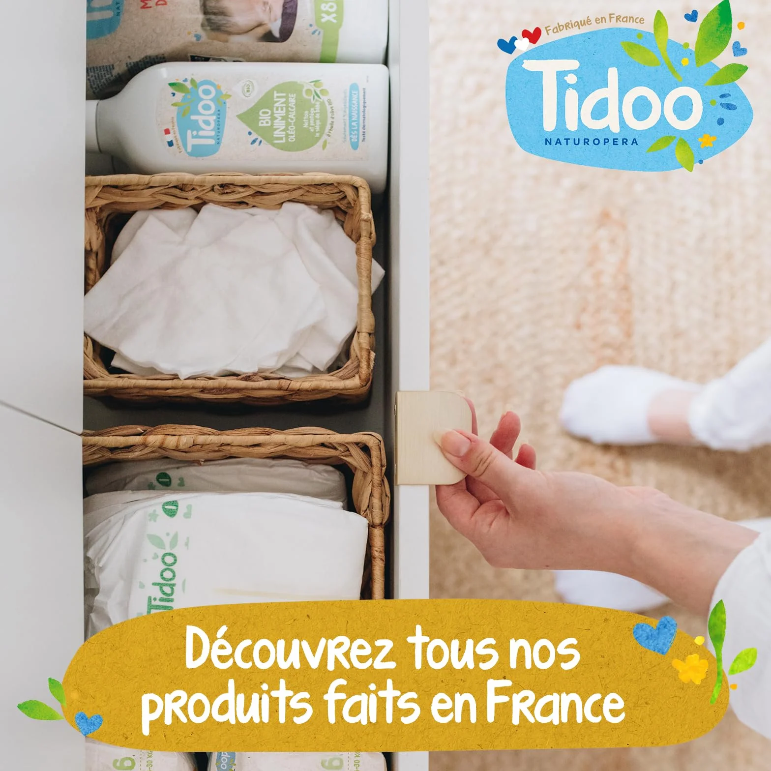 Tidoo 540 Coton Pads Bébé 100% Bio Ultra Doux Hypoallergéniques Peaux Sensibles Fabriqués en France